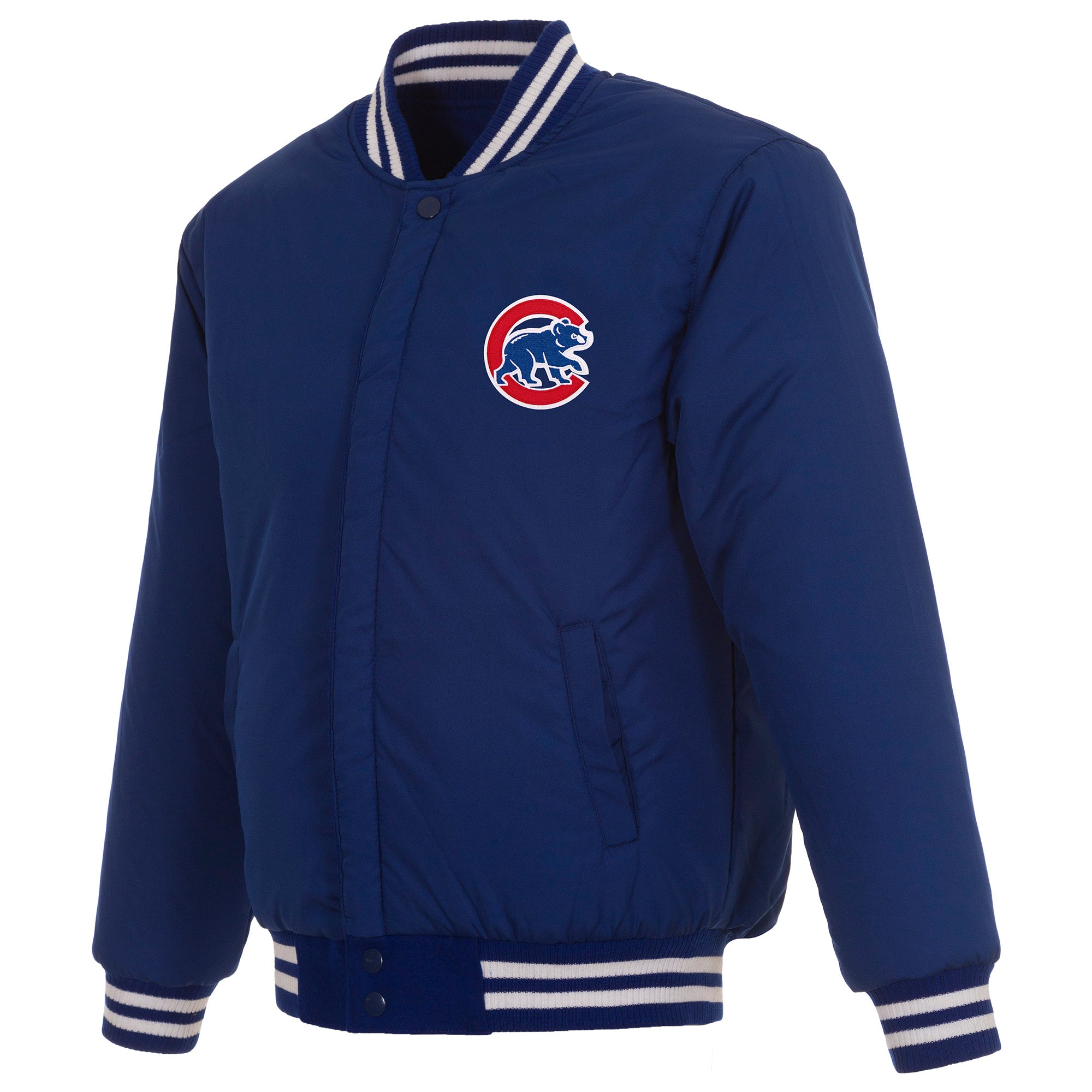 Chicago Cubs Reversible Wool Jacket - Royal Blue | J.H. Sports Jackets