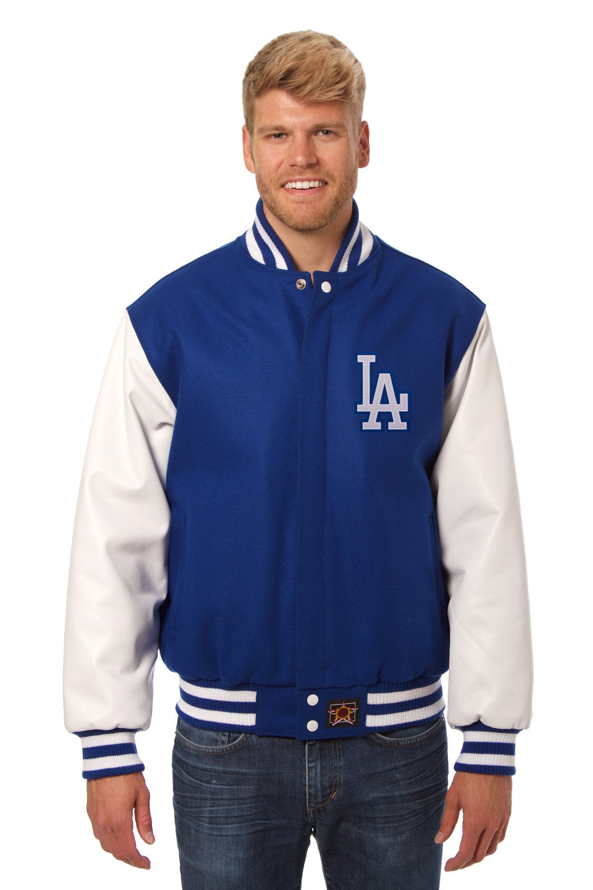 Los Angeles Dodgers Two-Tone Wool Jacket w/ Handcrafted Leather Logos ...