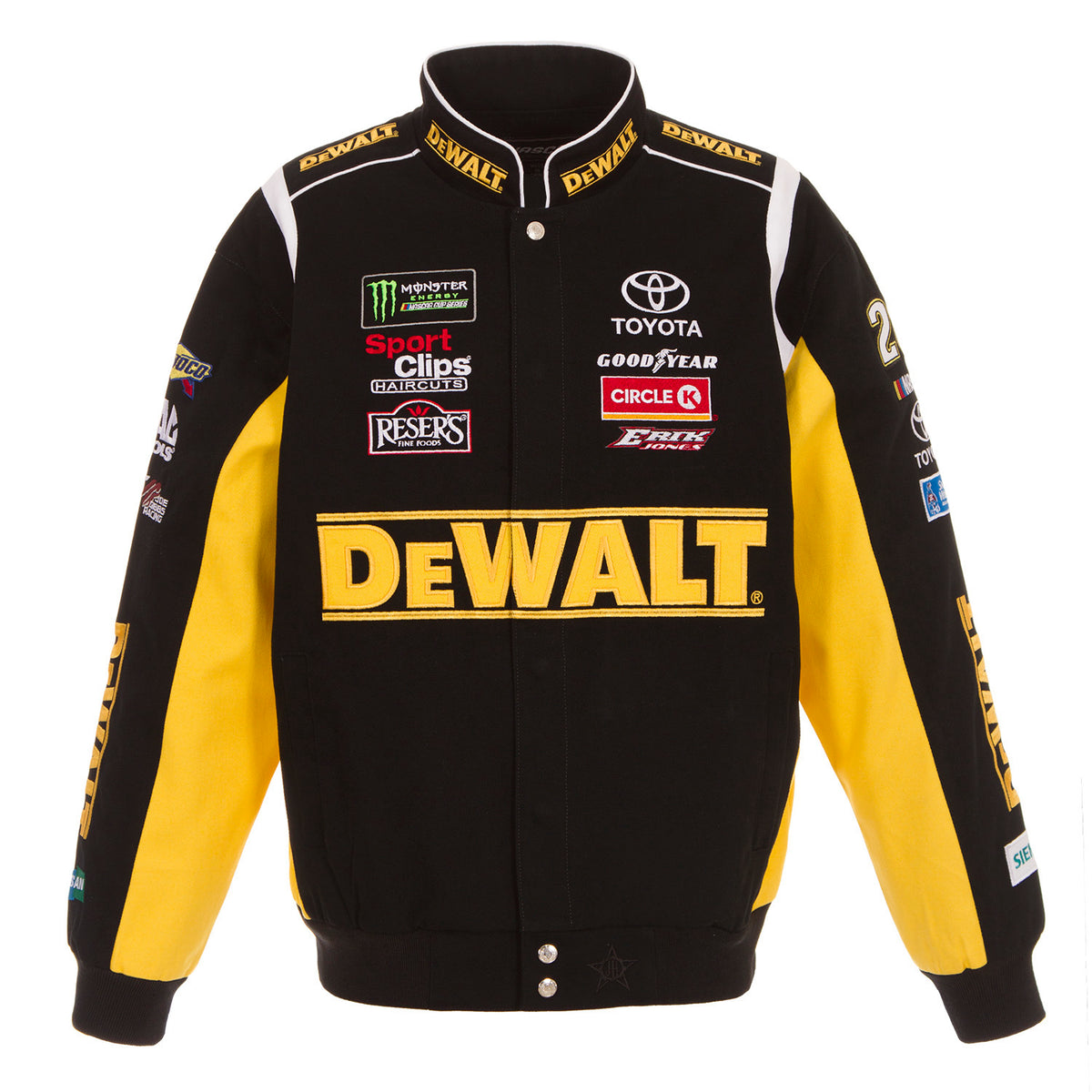 Erik Jones Dewalt Nascar Twill Jacket - Black | J.H. Sports Jackets