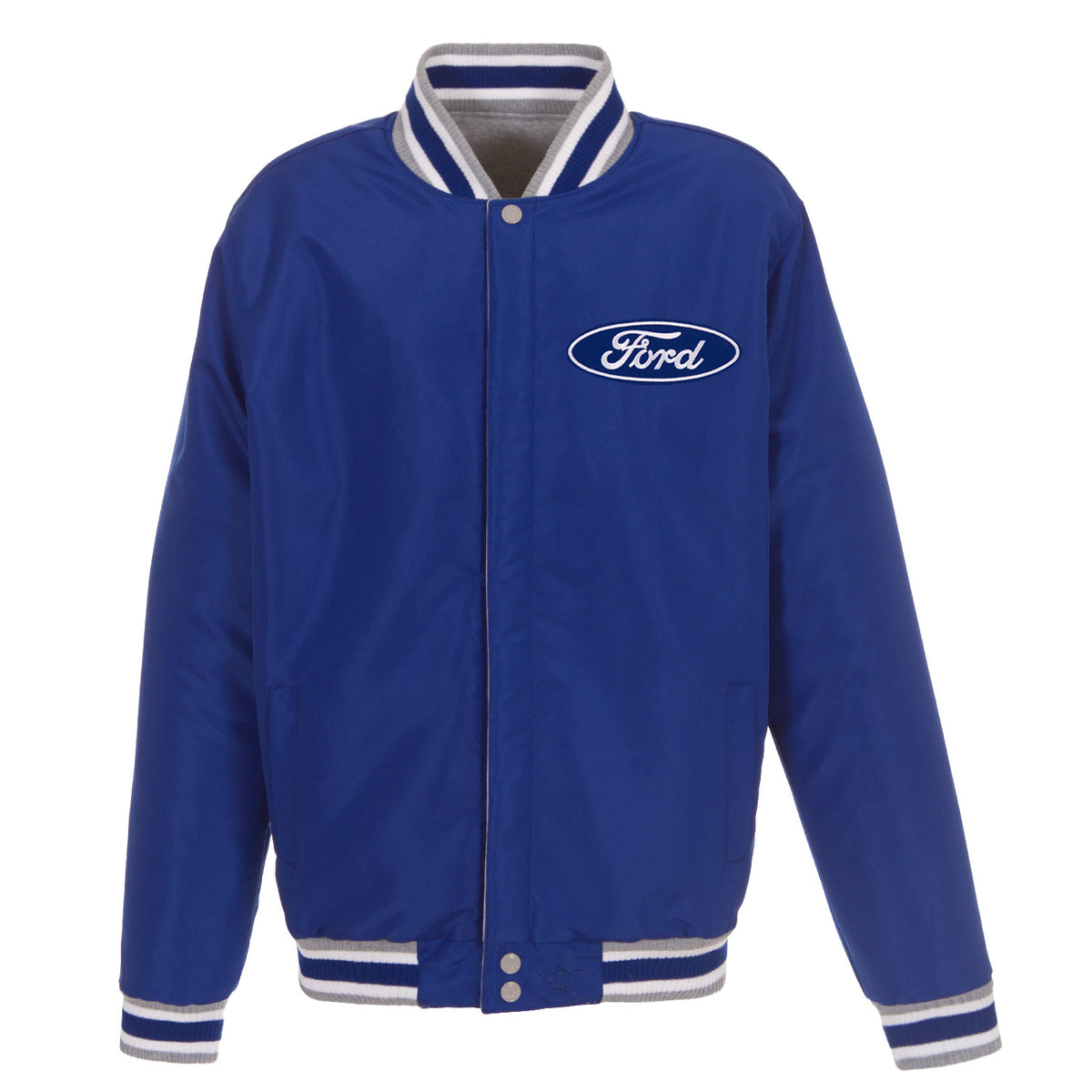 Ford Two-Tone Reversible Fleece Jacket - Gray/Royal | J.H. Sports Jackets