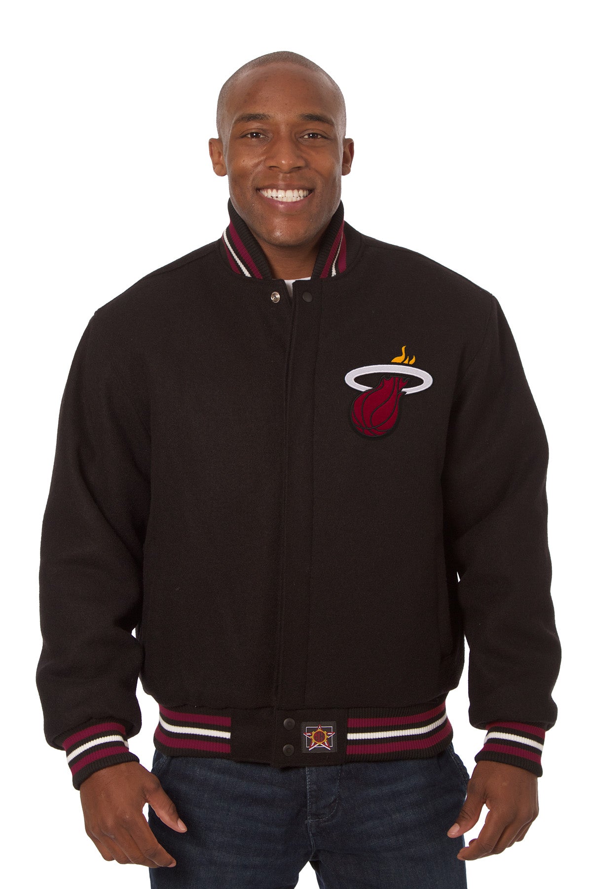 Miami Heat Embroidered Wool Jacket - Black | J.H. Sports Jackets