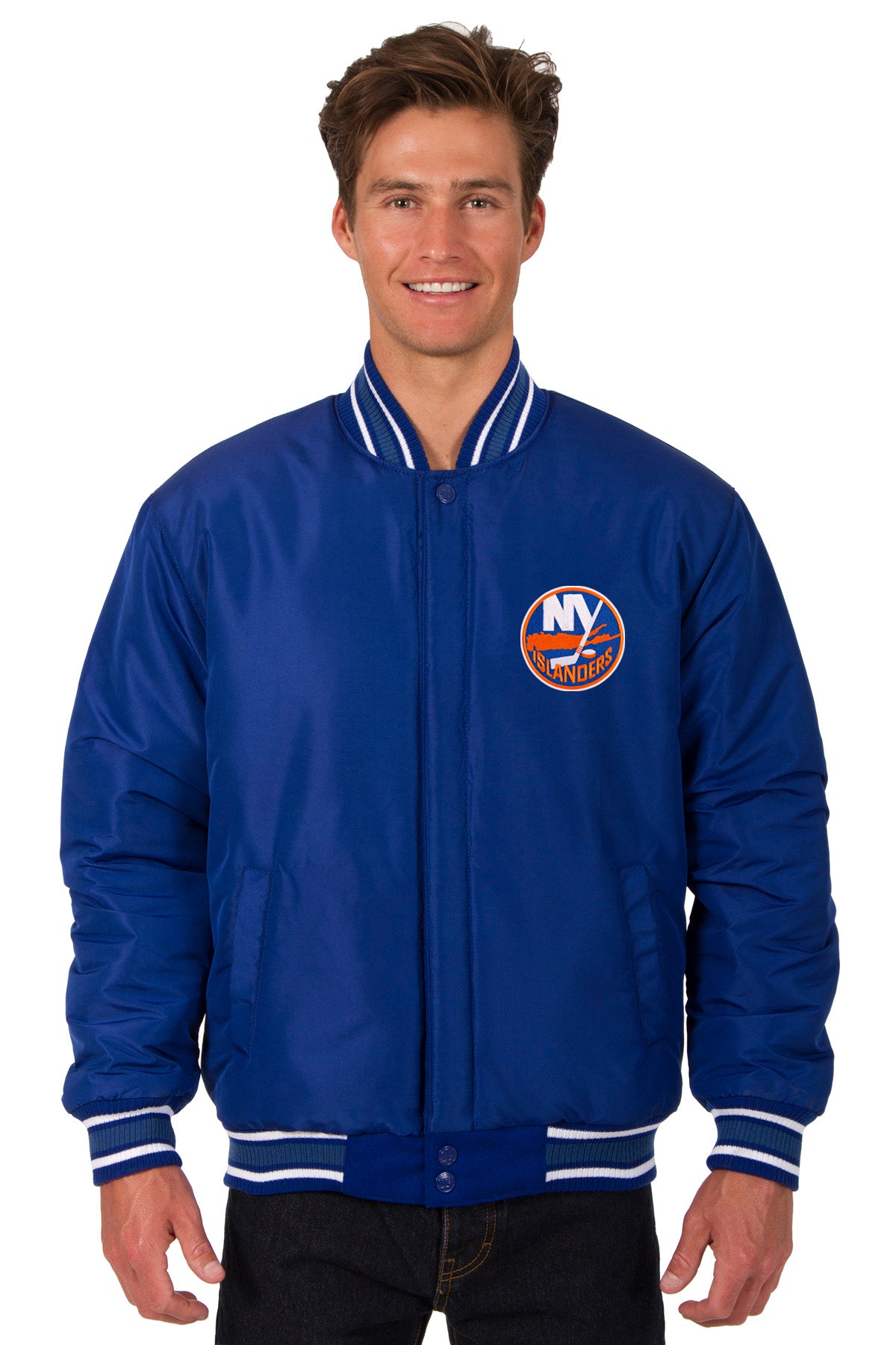 New York Islanders Reversible Wool Jacket - Royal | J.H. Sports Jackets