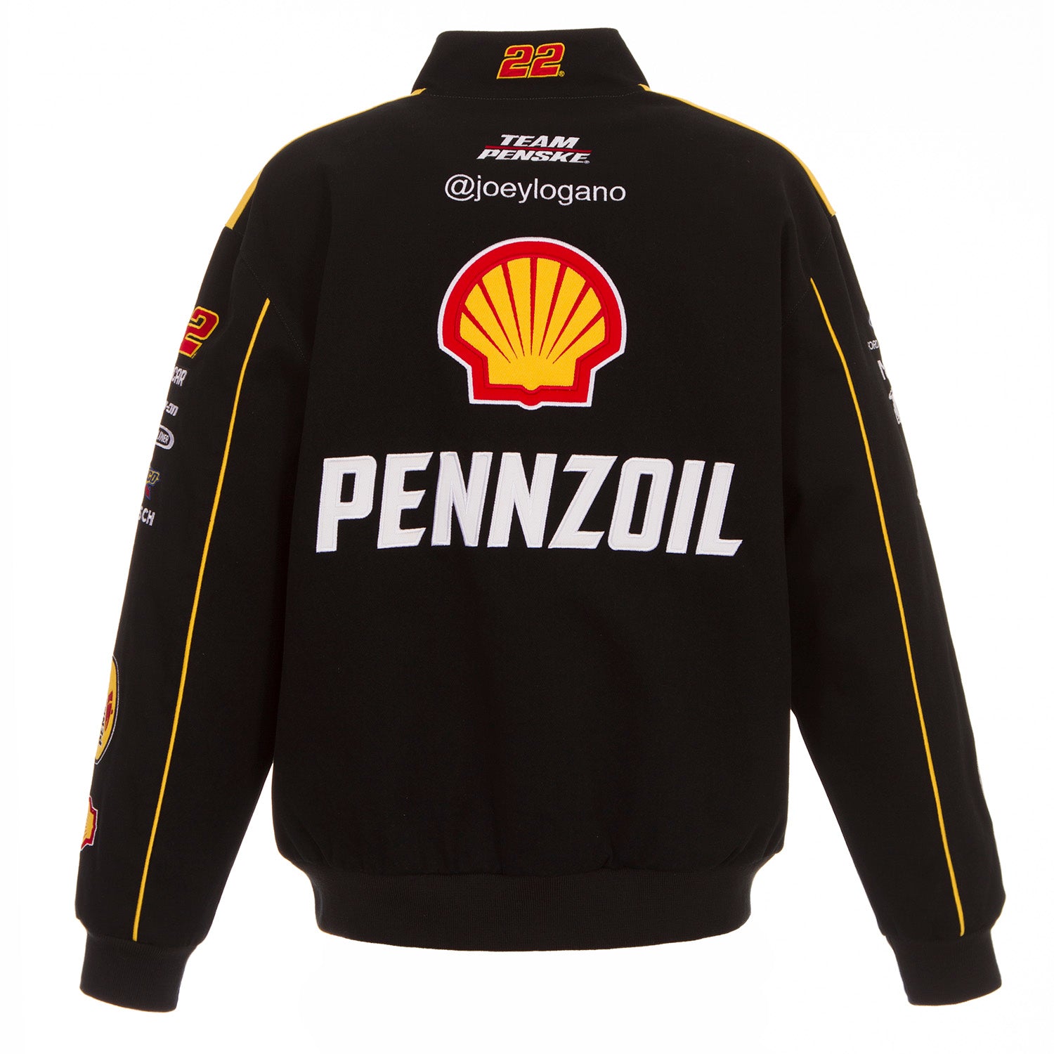 Joey Logano Pennzoil Nascar Twill Jacket - Black | J.H. Sports Jackets