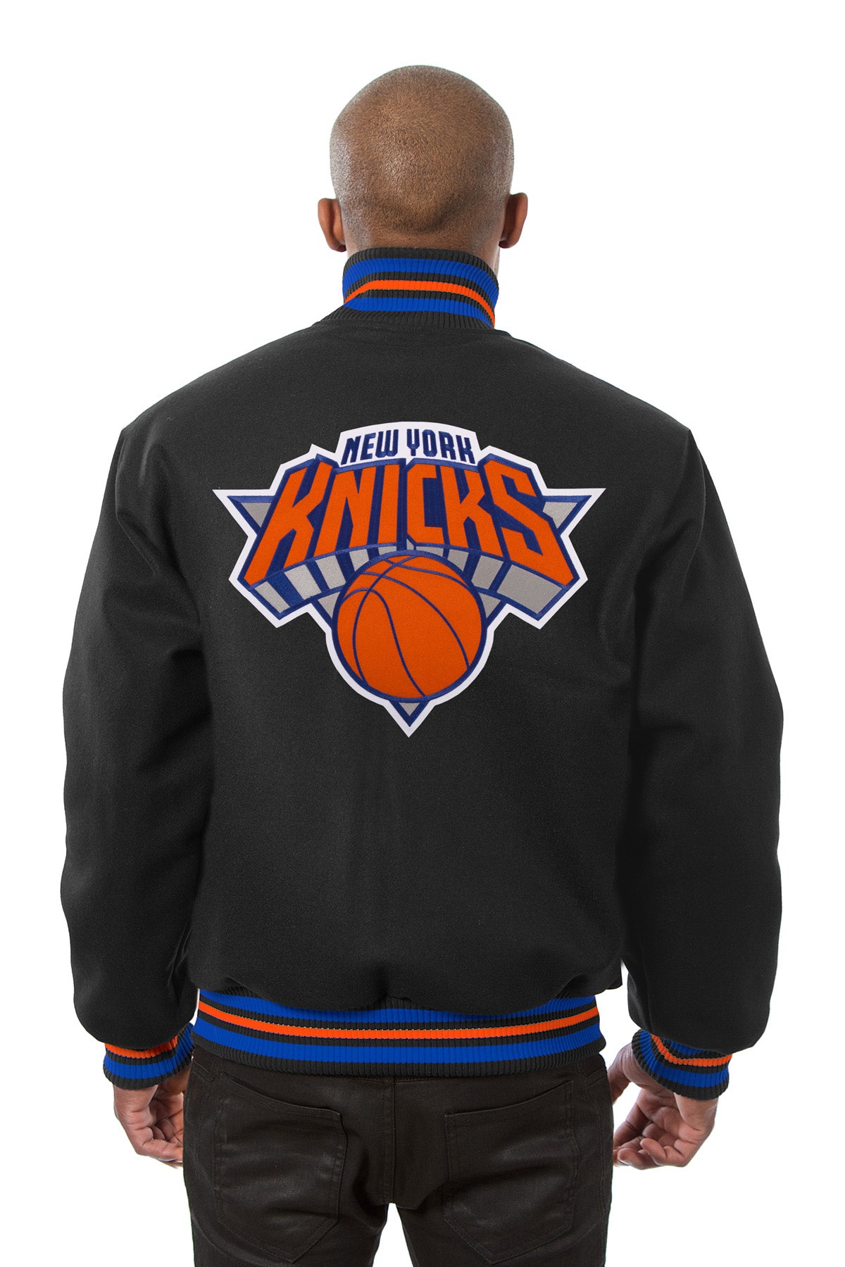 New York Knicks Embroidered Wool Jacket Black Jh Sports Jackets 