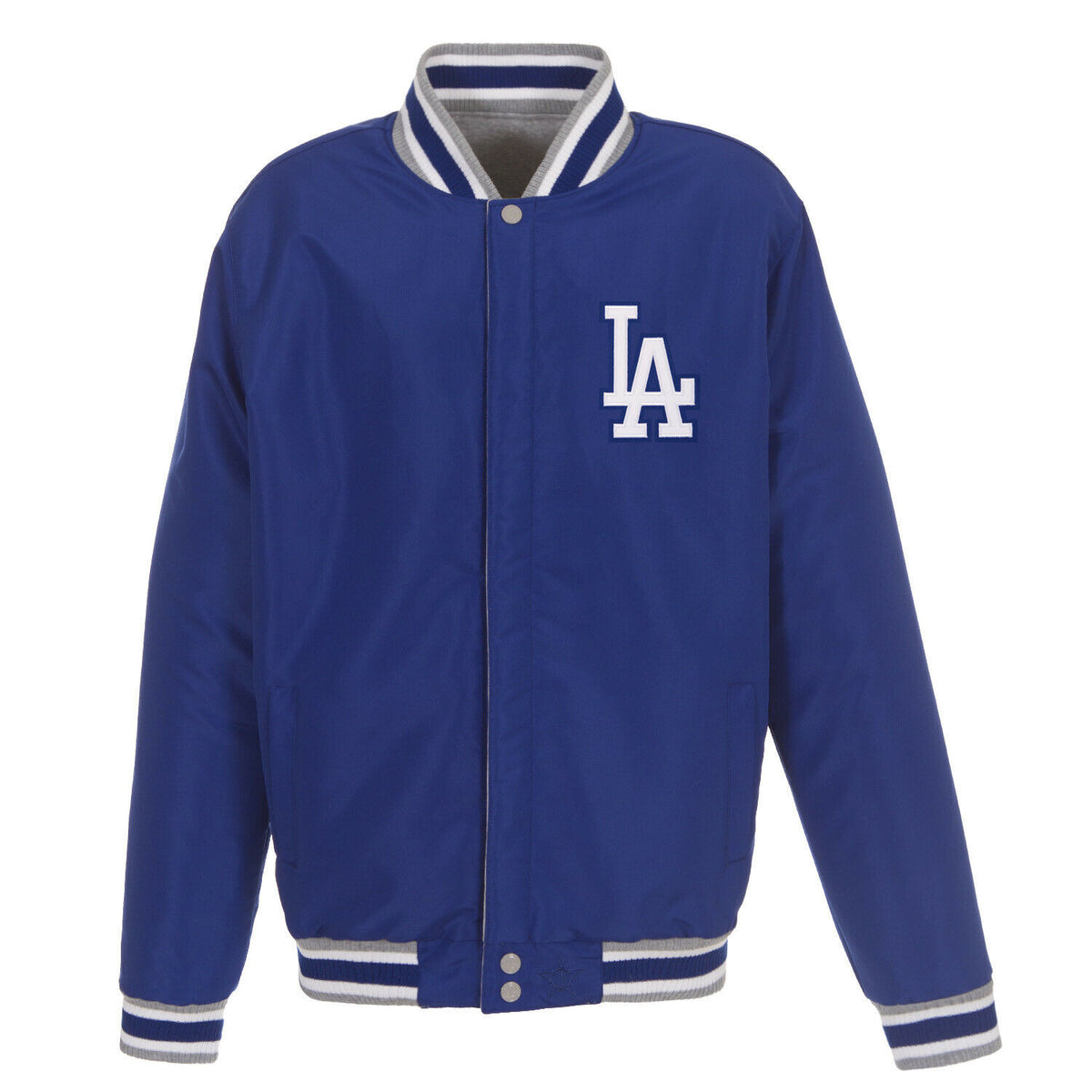 Los Angeles Dodgers Two-Tone Reversible Fleece Jacket - Gray/Royal | J ...