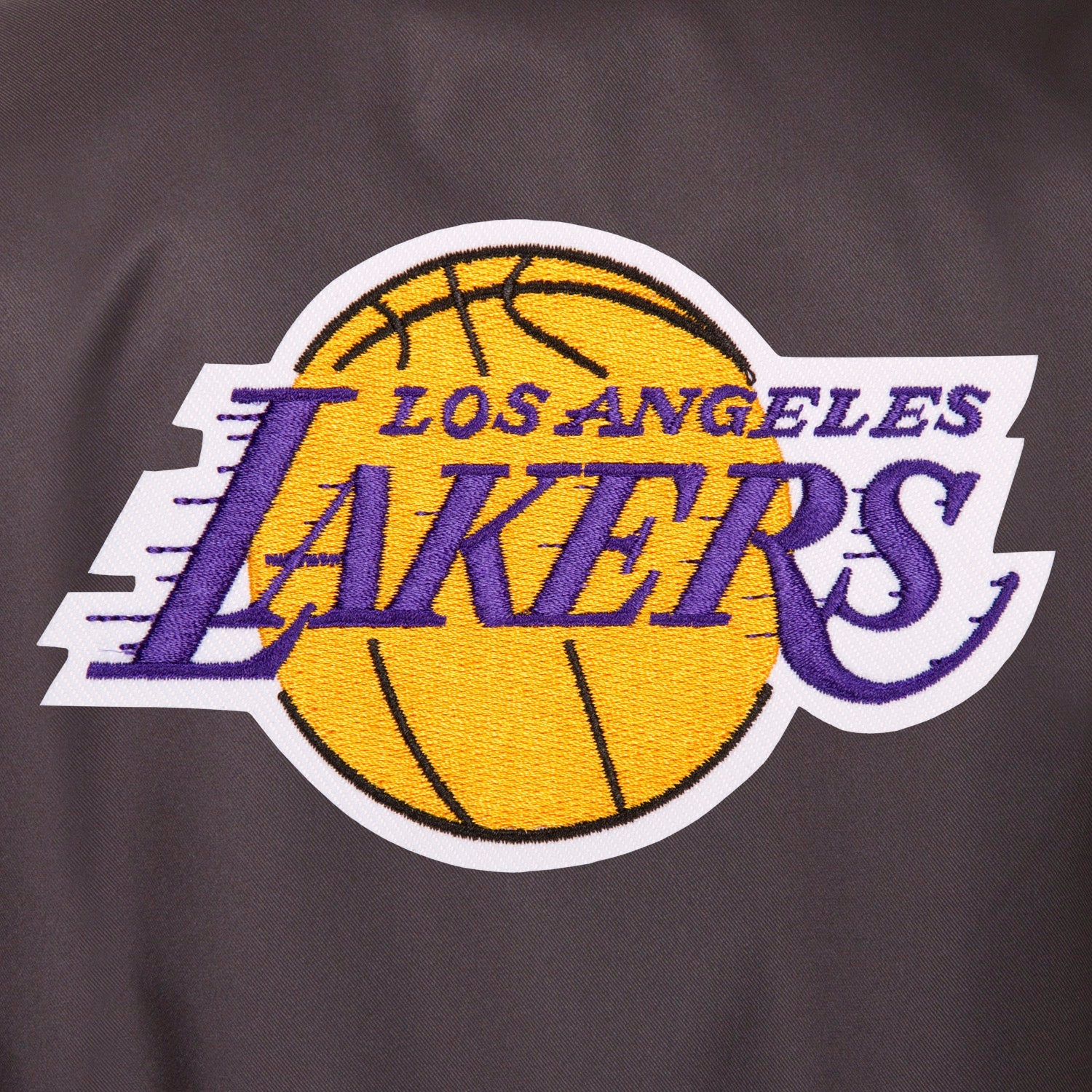 Los Angeles Lakers Poly Twill Varsity Jacket - Black | J.H. Sports Jackets