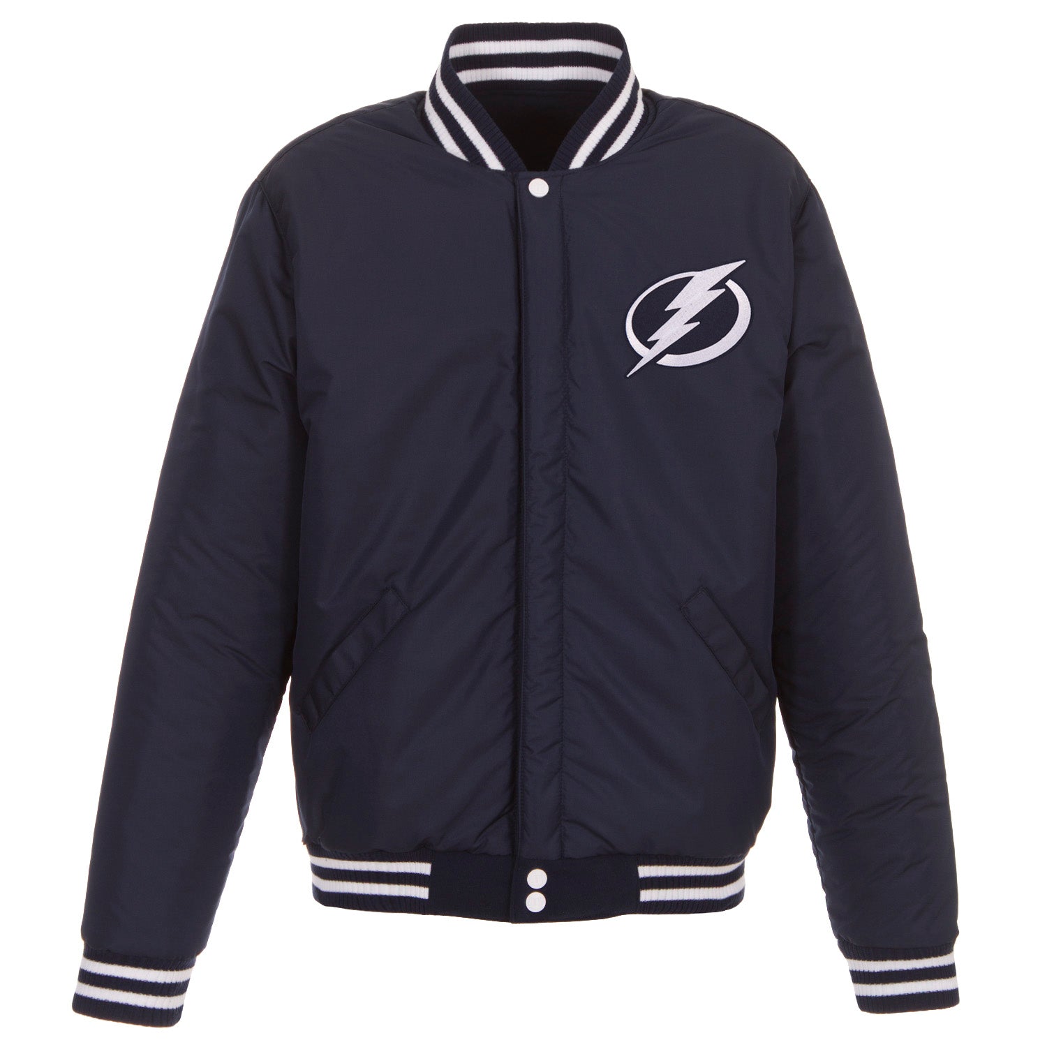 Tampa Bay Lightning JH Design Reversible Fleece Jacket with Faux