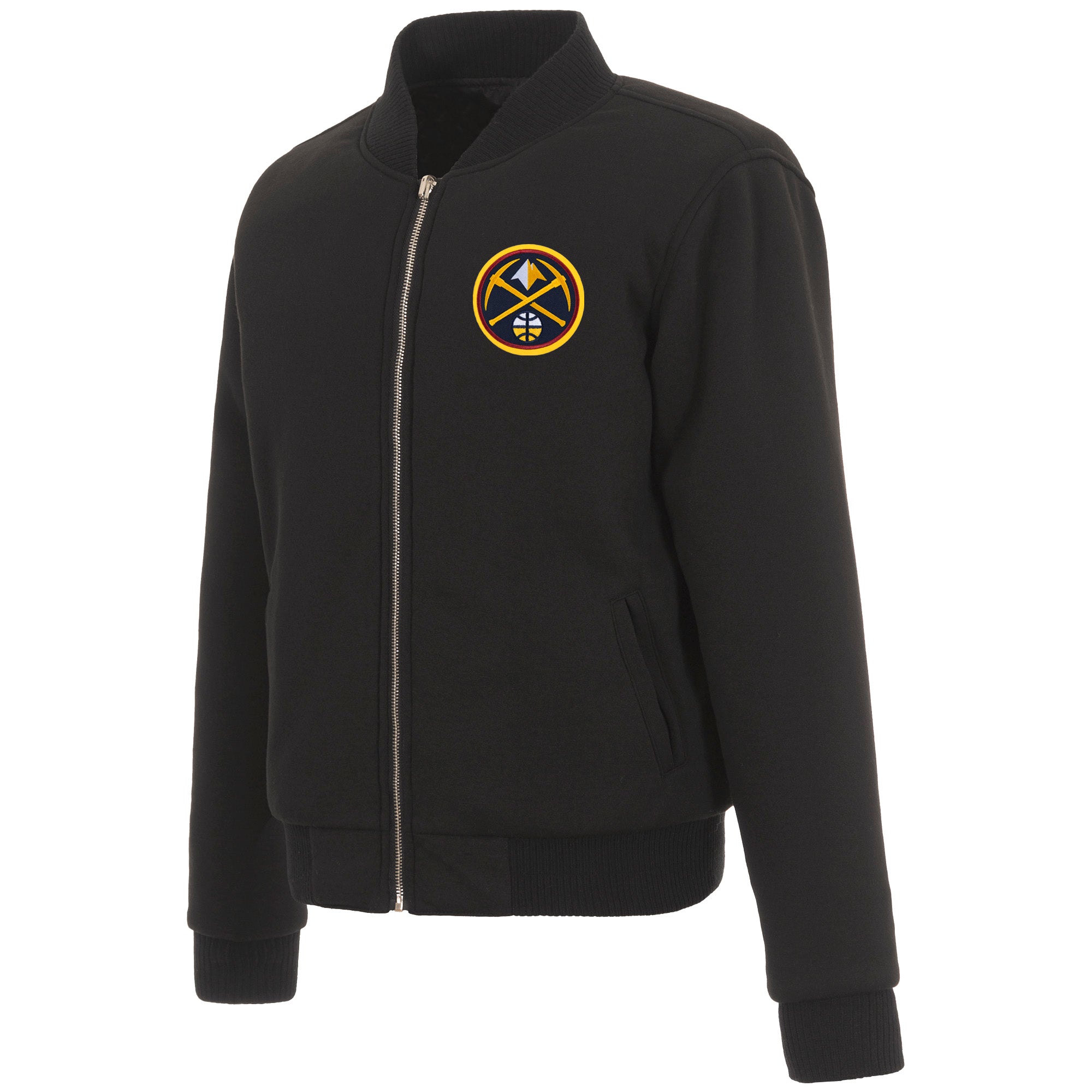 Denver Nuggets JH Design Reversible Women Fleece Jacket - Black | J.H ...