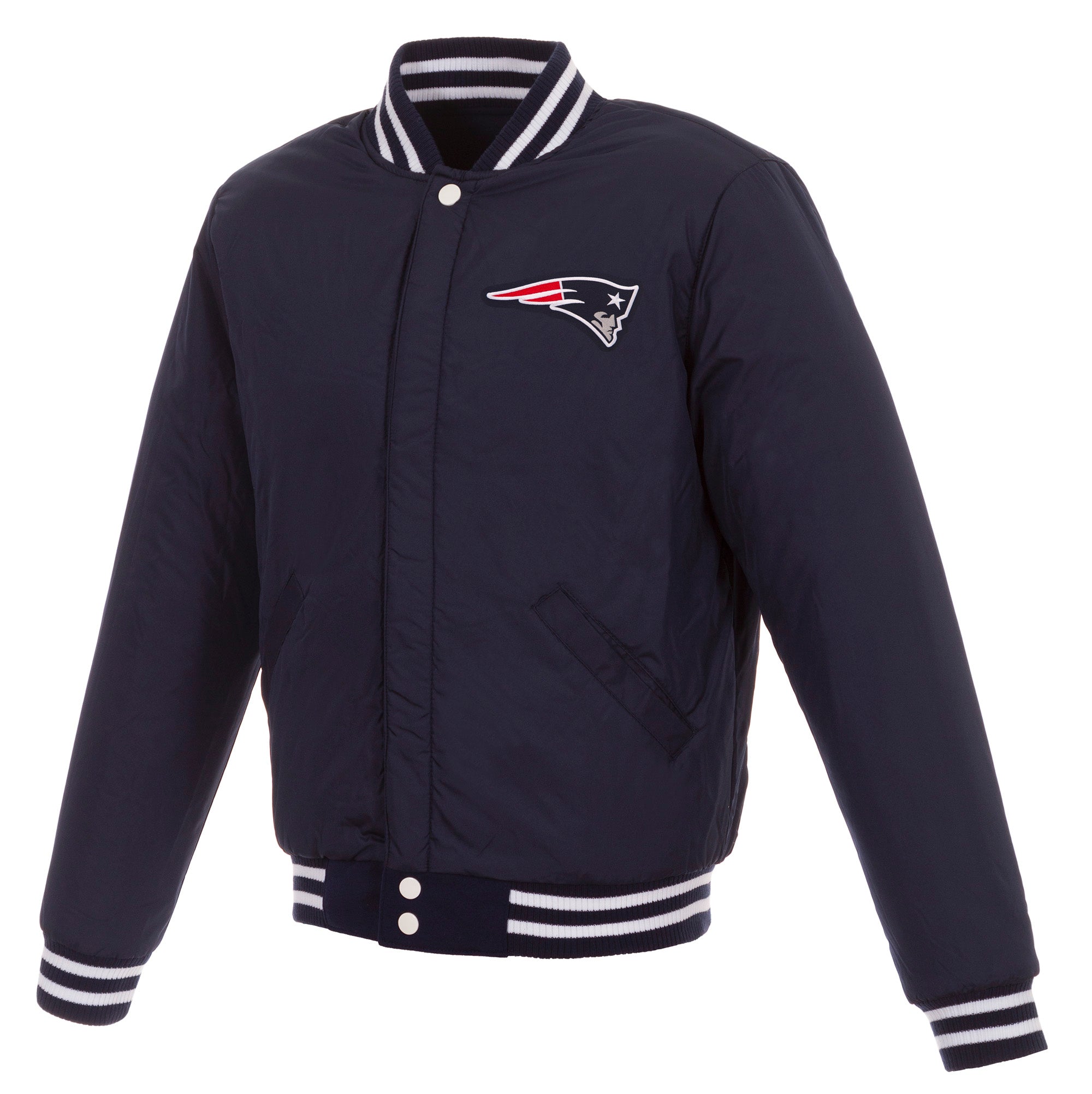 New England Patriots - JH Design Reversible Fleece Jacket with Faux ...