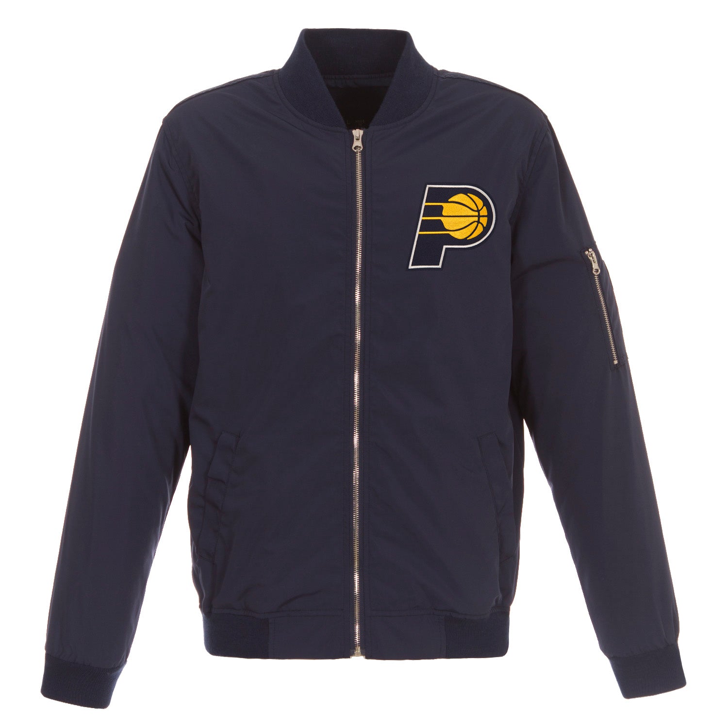 Indiana Pacers JH Design Lightweight Nylon Bomber Jacket – Navy | J.H ...