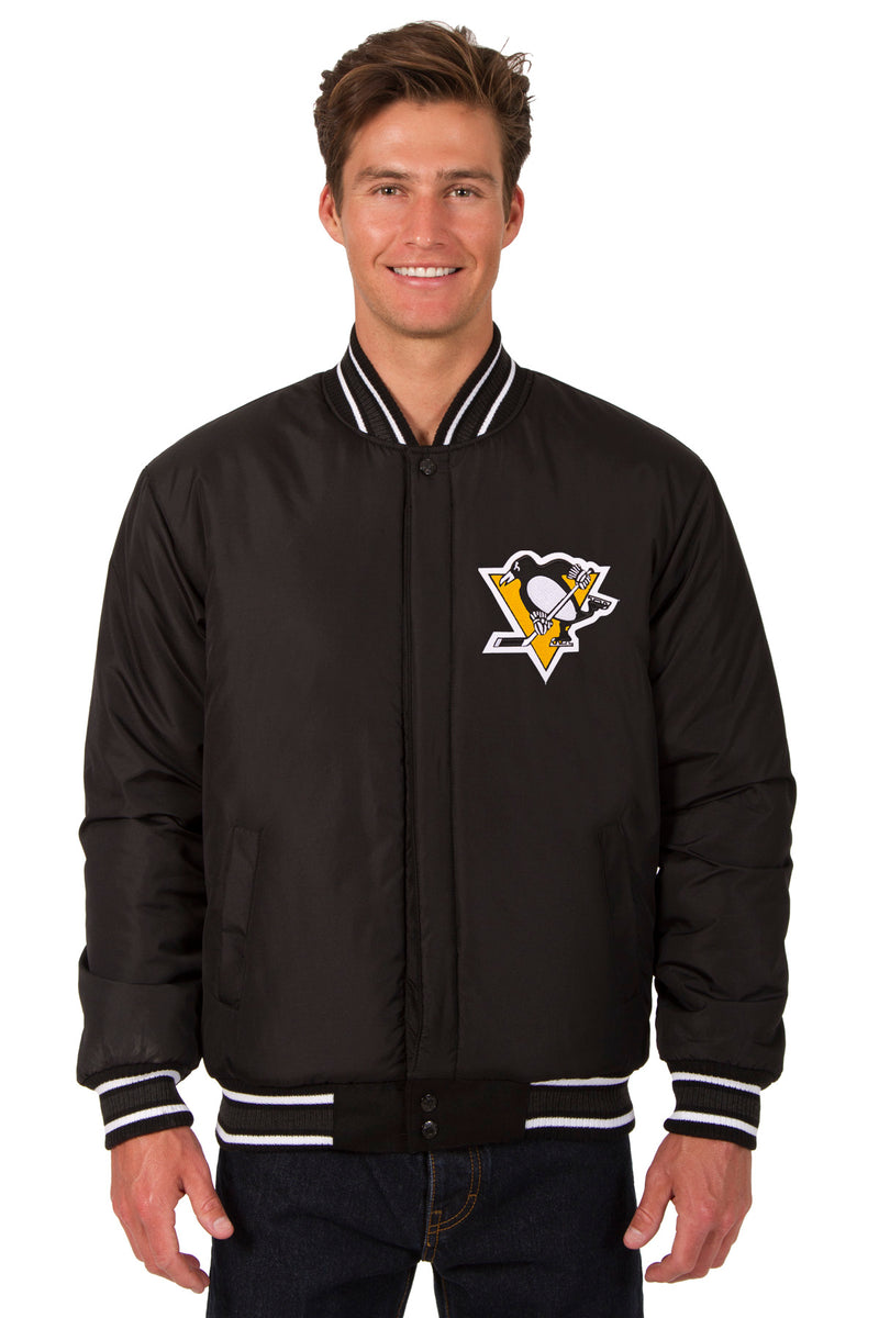 Pittsburgh Penguins Reversible Wool Jacket - Black | J.H. Sports Jackets