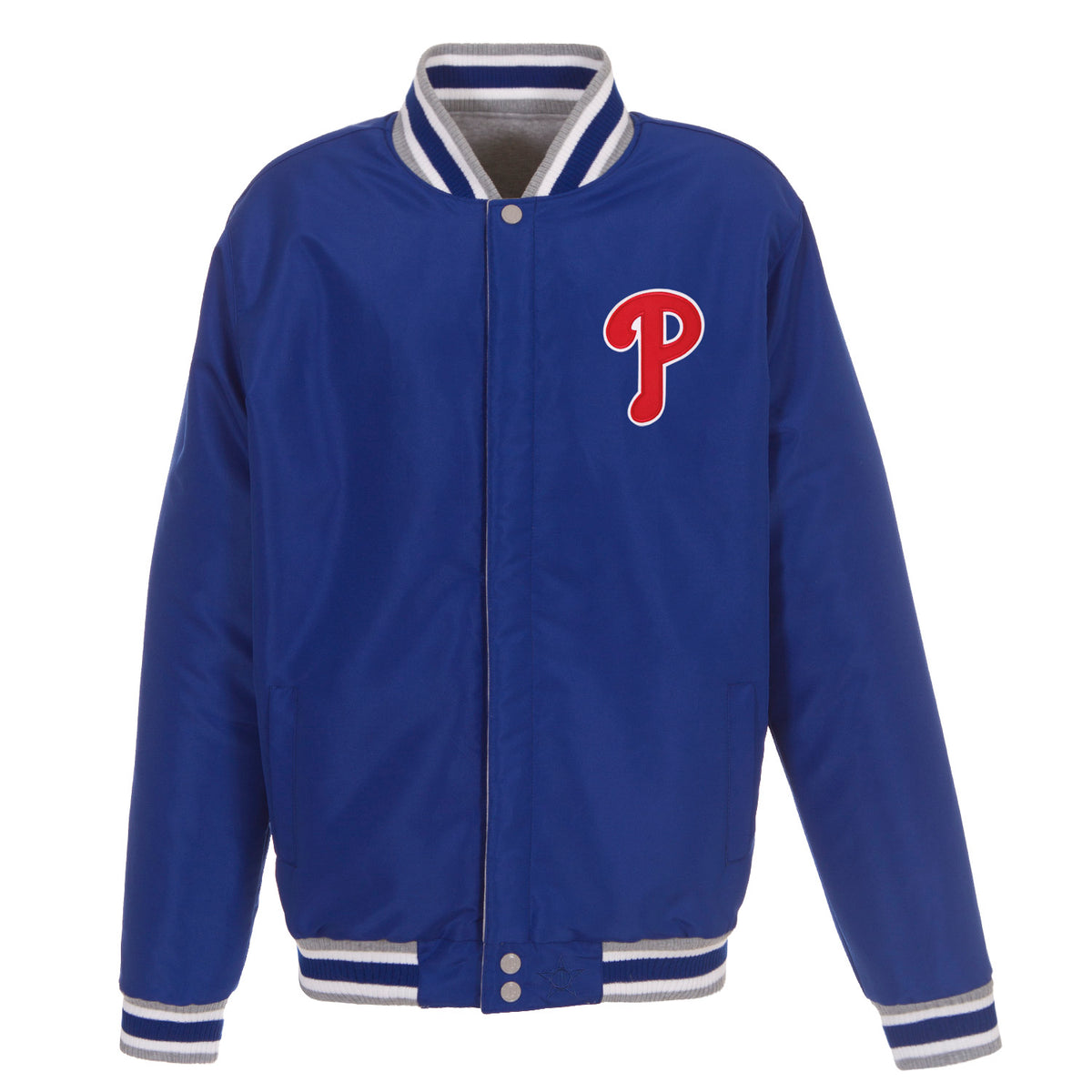Philadelphia Phillies Two-Tone Reversible Fleece Jacket - Gray/Royal ...