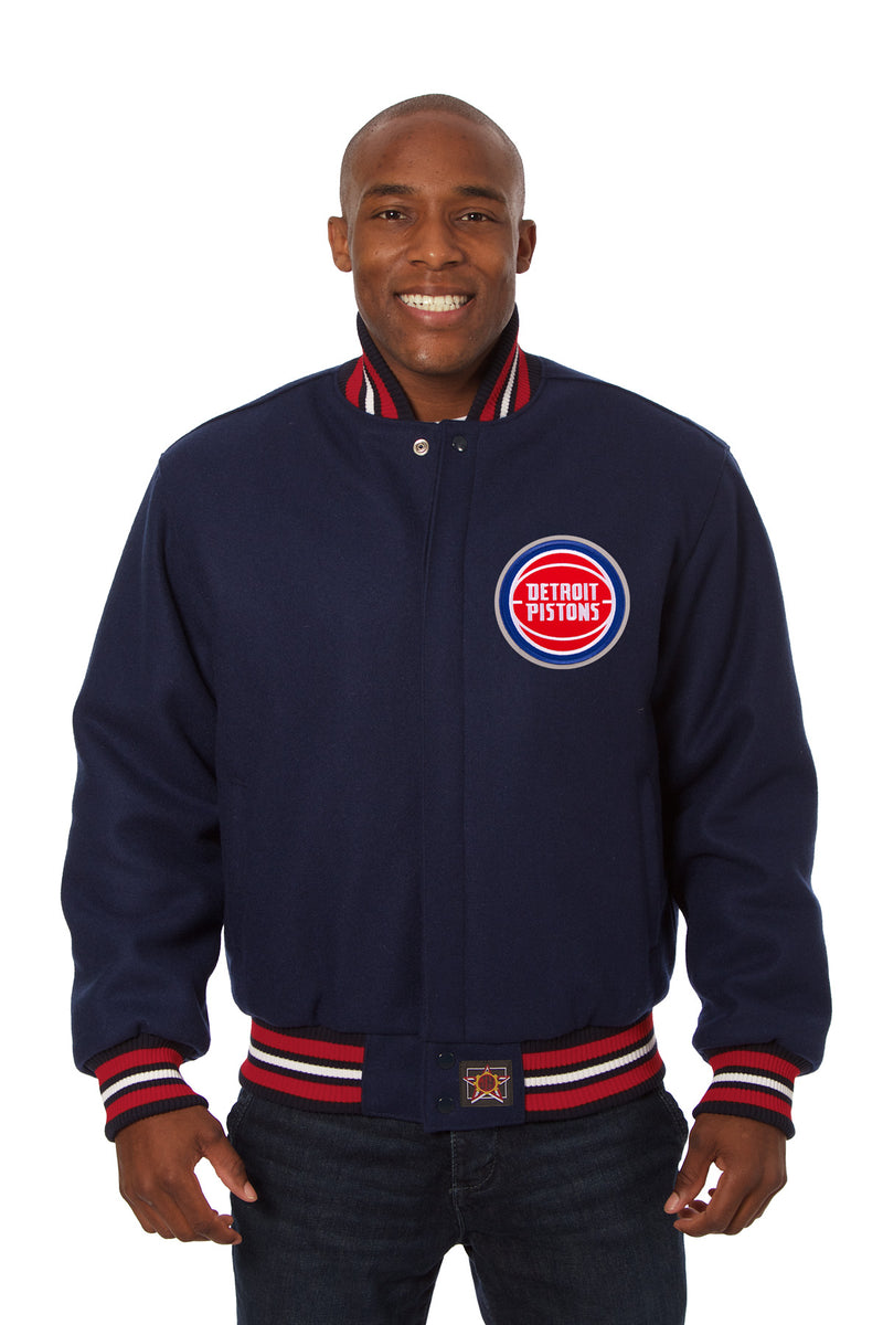 Detroit Pistons Embroidered Wool Jacket - Navy | J.H. Sports Jackets