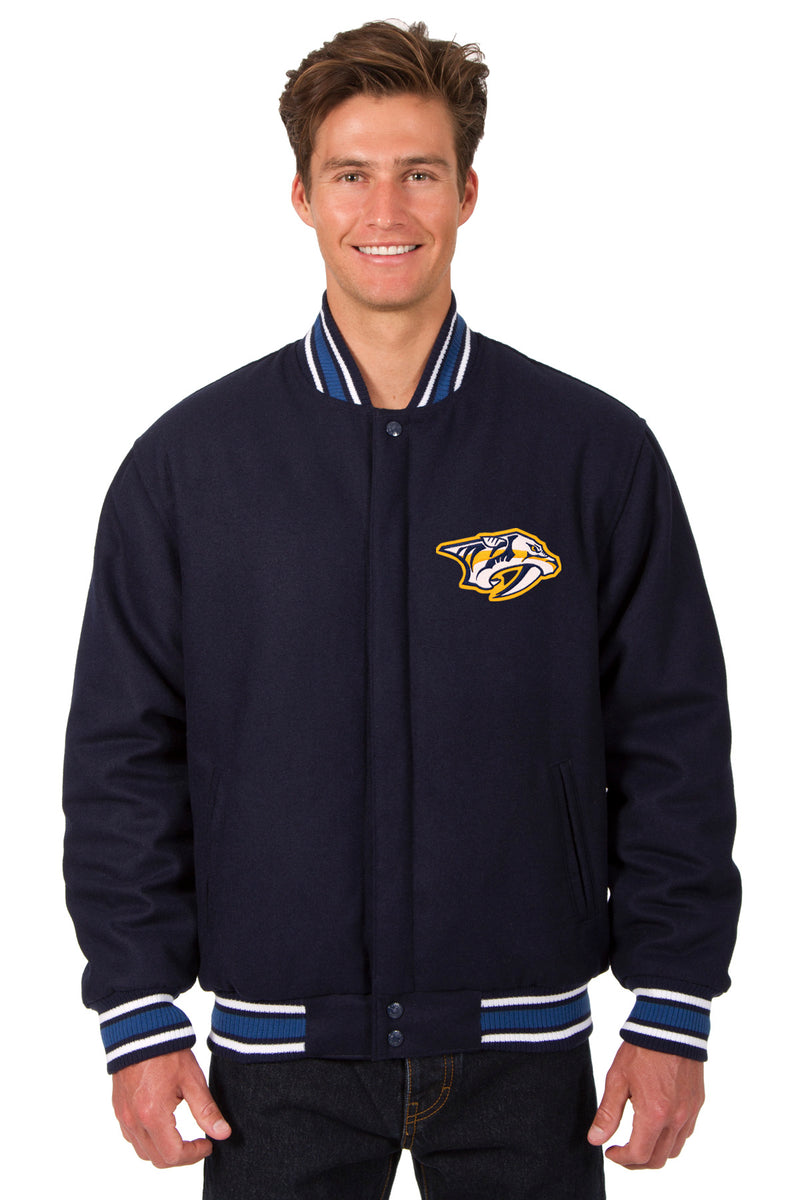 Nashville Predators Reversible Wool Jacket - Navy | J.H. Sports Jackets