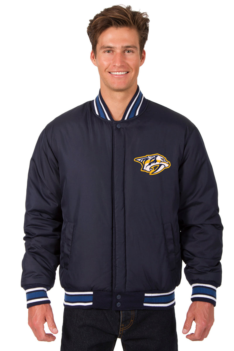 Nashville Predators Reversible Wool Jacket - Navy | J.H. Sports Jackets