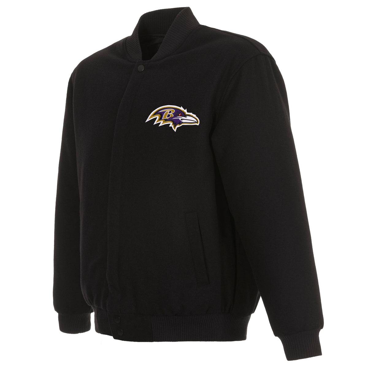 Baltimore Ravens Reversible Wool Jacket - Black | J.H. Sports Jackets