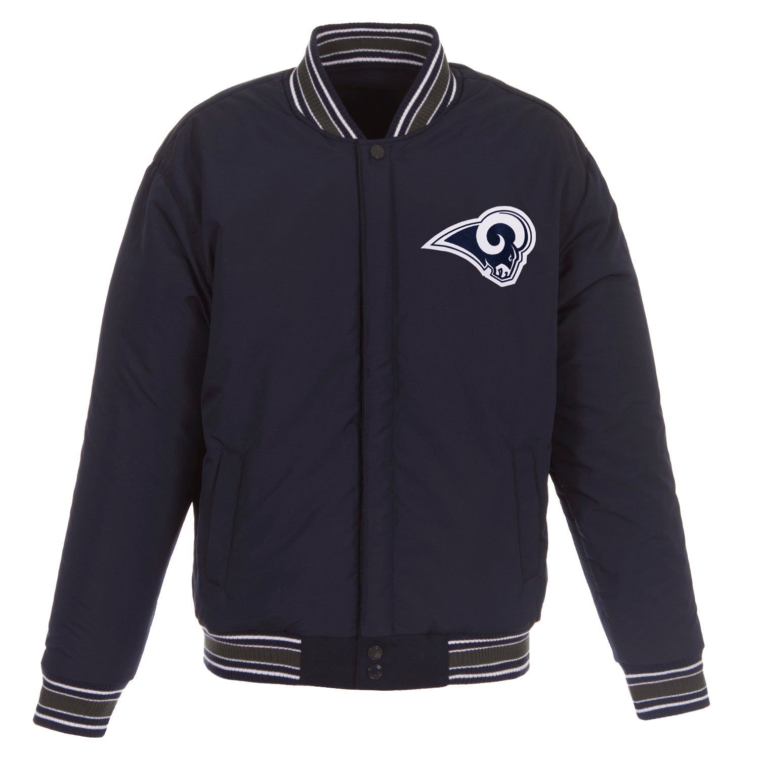 Los Angeles Rams JH Design Wool Reversible Full-Snap Jacket – Navy | J ...
