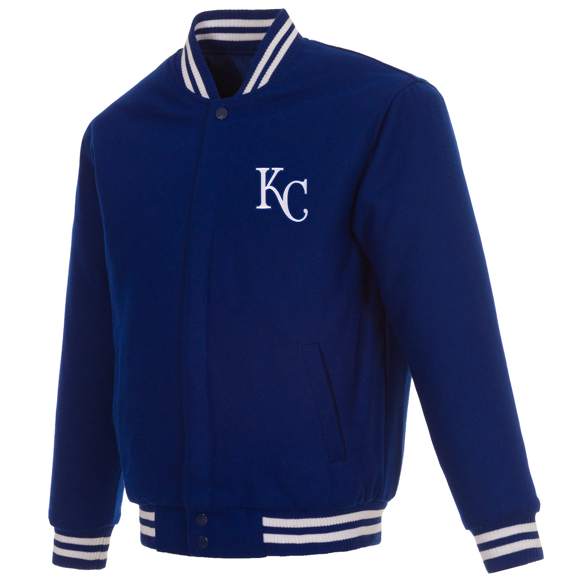 Kansas City Royals Reversible Wool Jacket - Royal | J.H. Sports Jackets