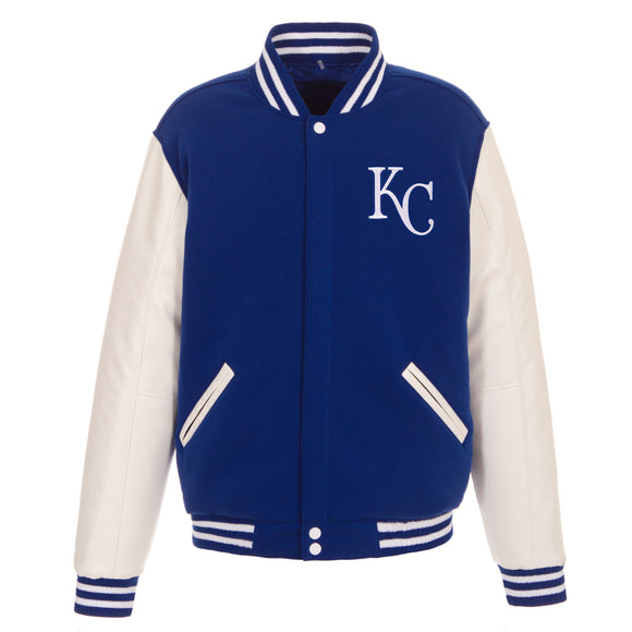 Kansas City Royals - JH Design Reversible Fleece Jacket with Faux ...