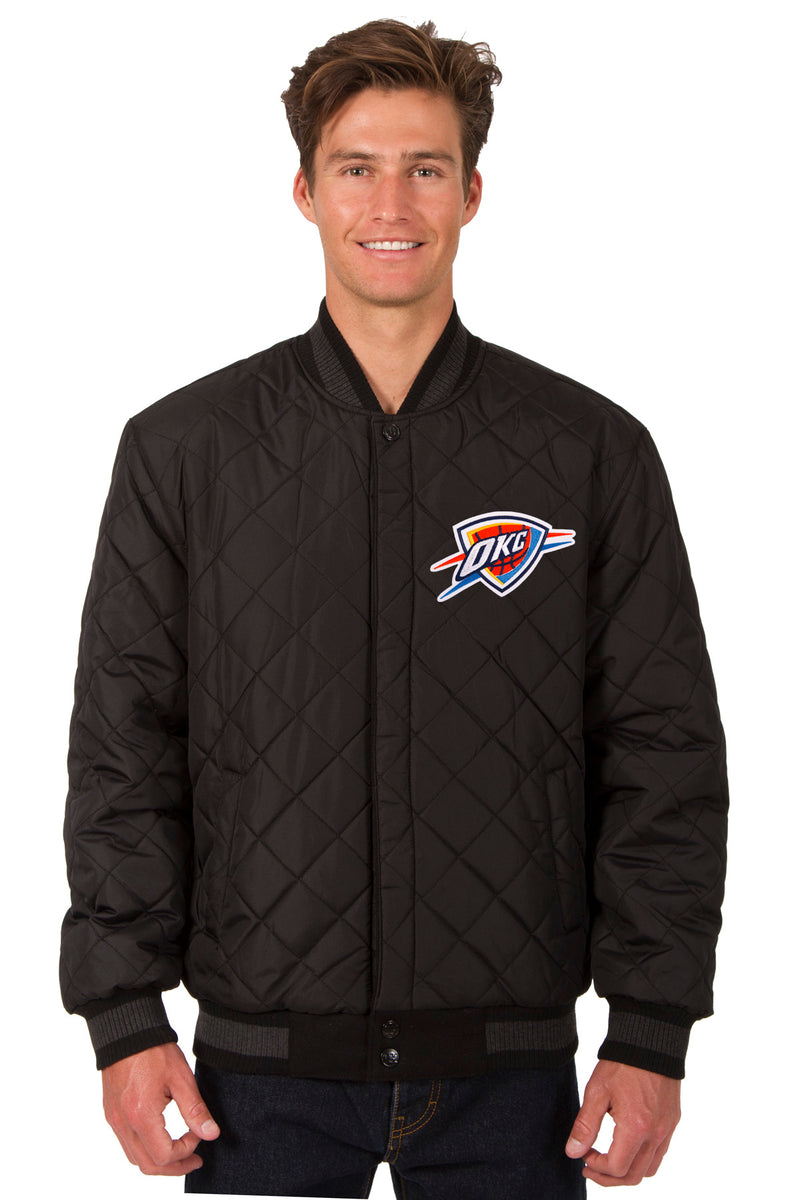 Oklahoma City Thunder Wool & Leather Reversible Jacket w/ Embroidered ...