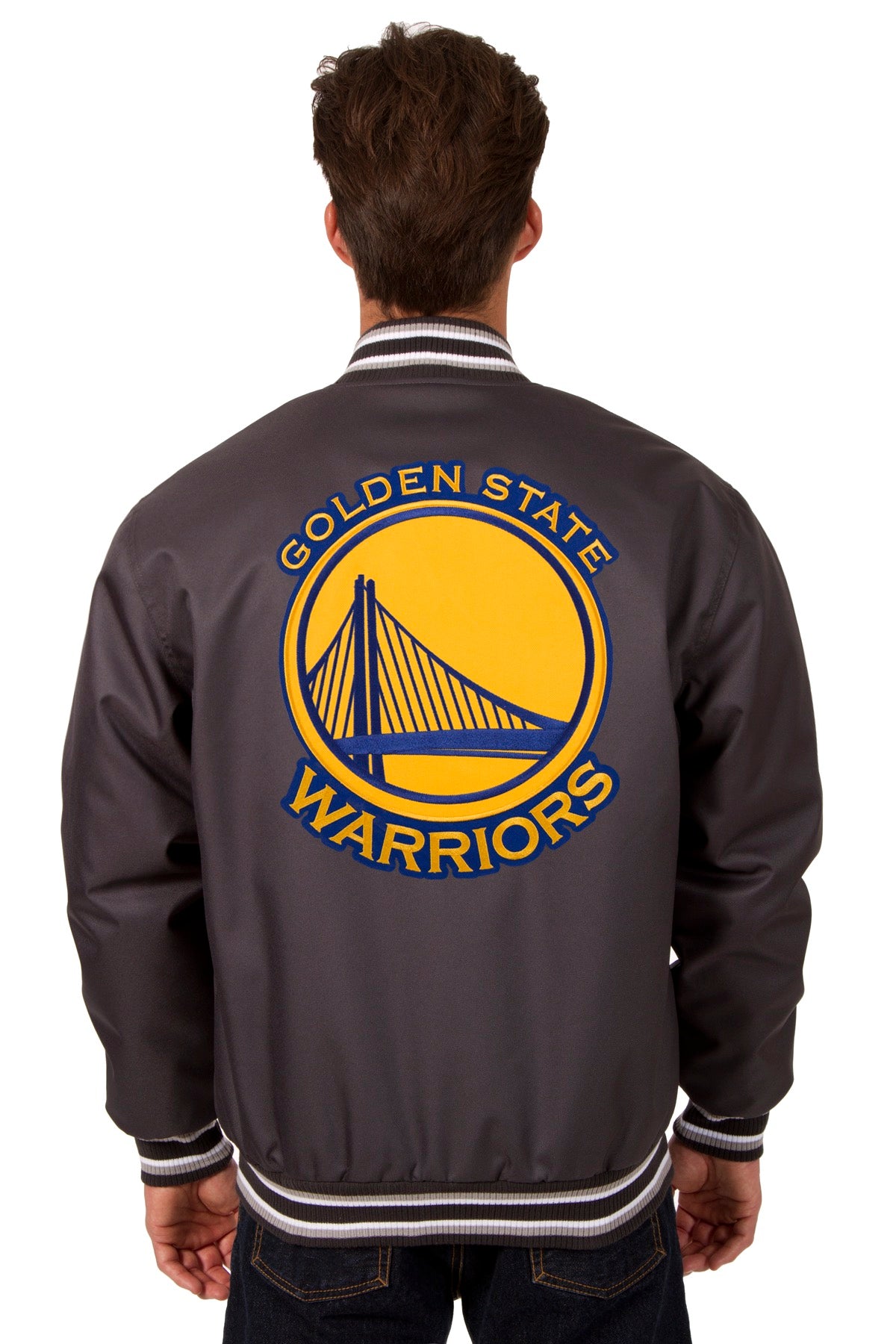 Golden State Warriors Poly Twill Varsity Jacket - Charcoal – J.H ...