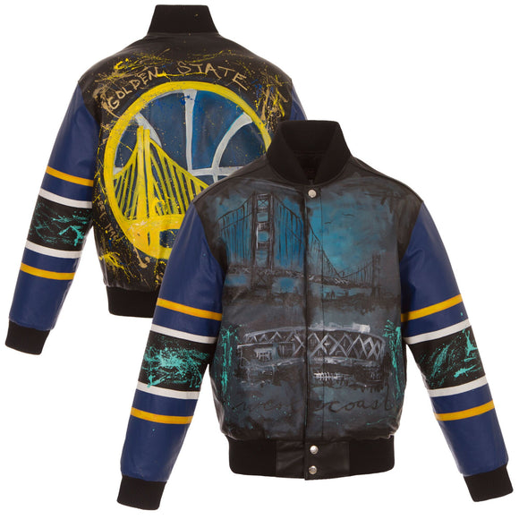 golden state warriors white and gold jacket