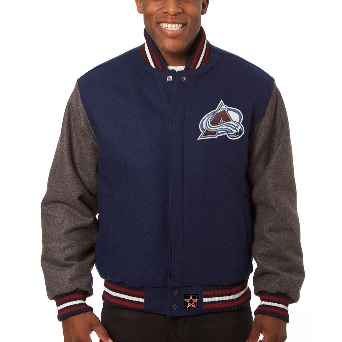 Colorado Avalanche Two-Tone All Wool Jacket - Navy/Gray | J.H. Sports ...