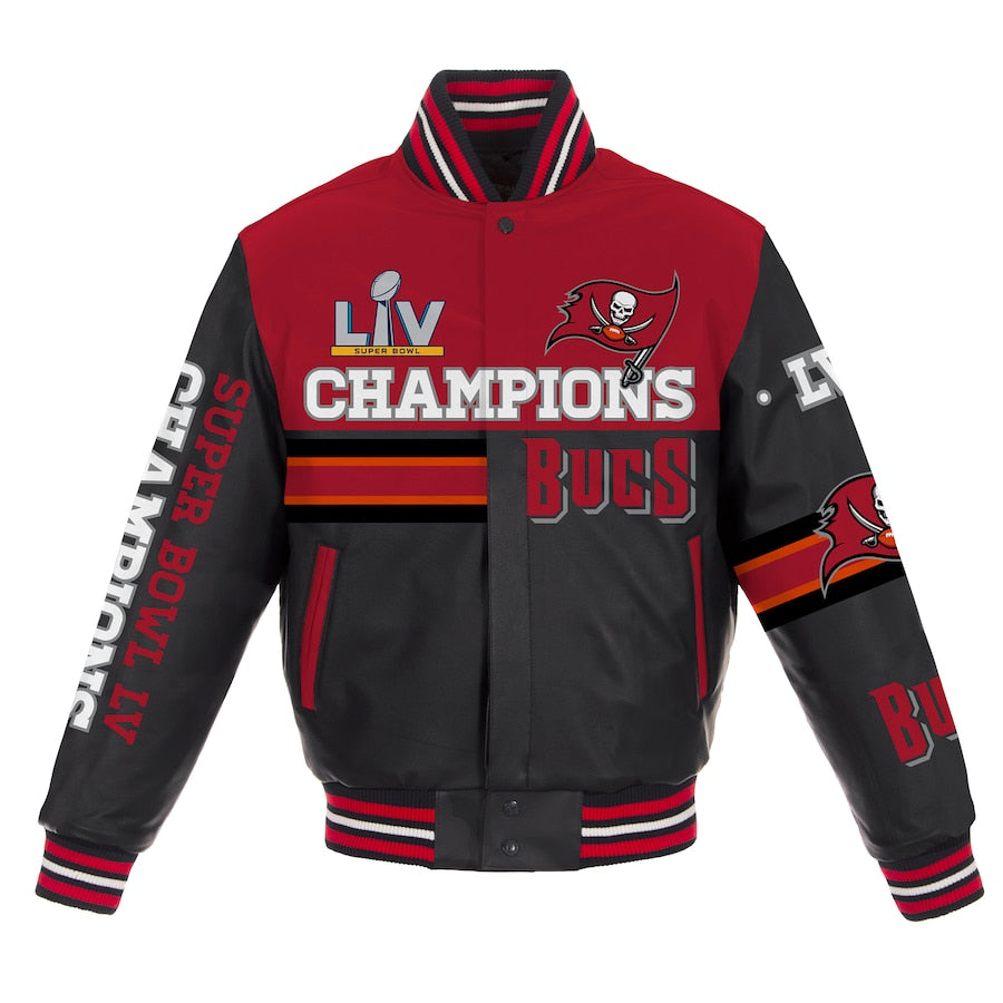 Tampa Bay Buccaneers Super Bowl LV Champions All-Leather Full-Snap ...