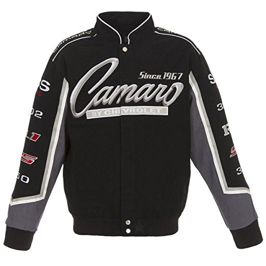 Camaro Racing Twill Cotton Jacket JH Design - Black | J.H. Sports Jackets