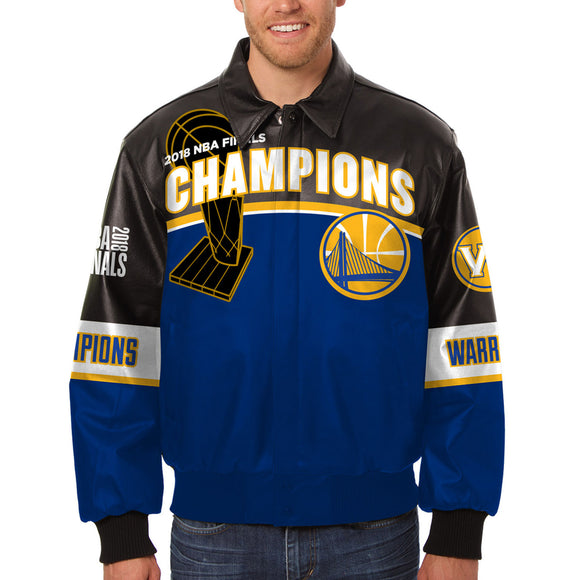 warriors championship jacket white and gold