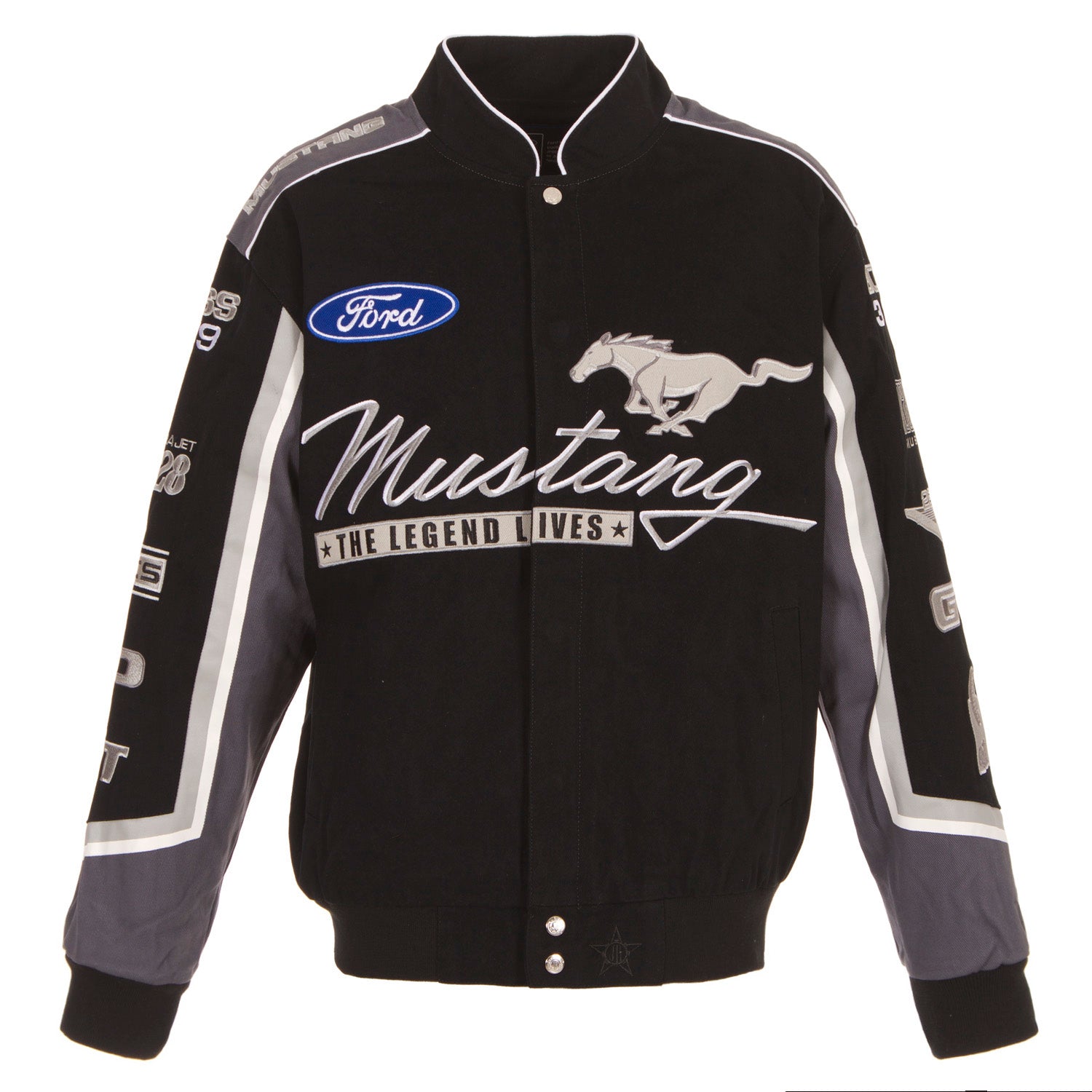 Ford Mustang Twill Jacket JH Design - Black | J.H. Sports Jackets