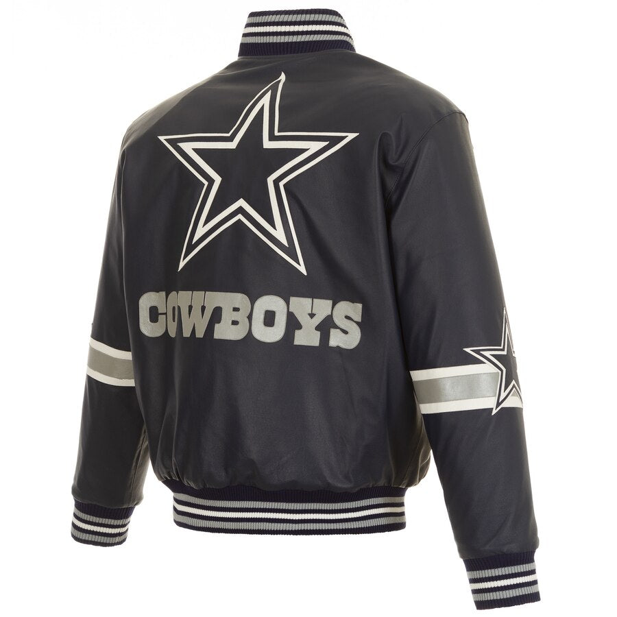 Dallas Cowboys Leather Varsity Jacket with Leather Applique - Navy | J ...