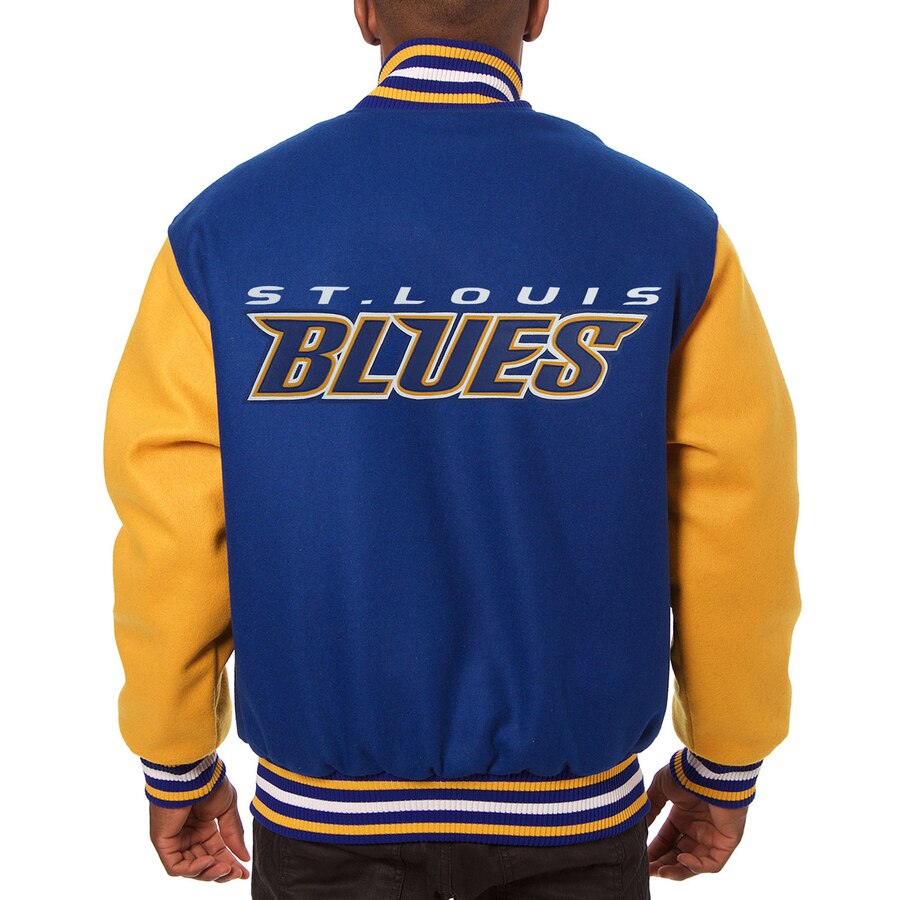 St. Louis Blues Embroidered All Wool Two-Tone Jacket - Blue/Gold | J.H ...
