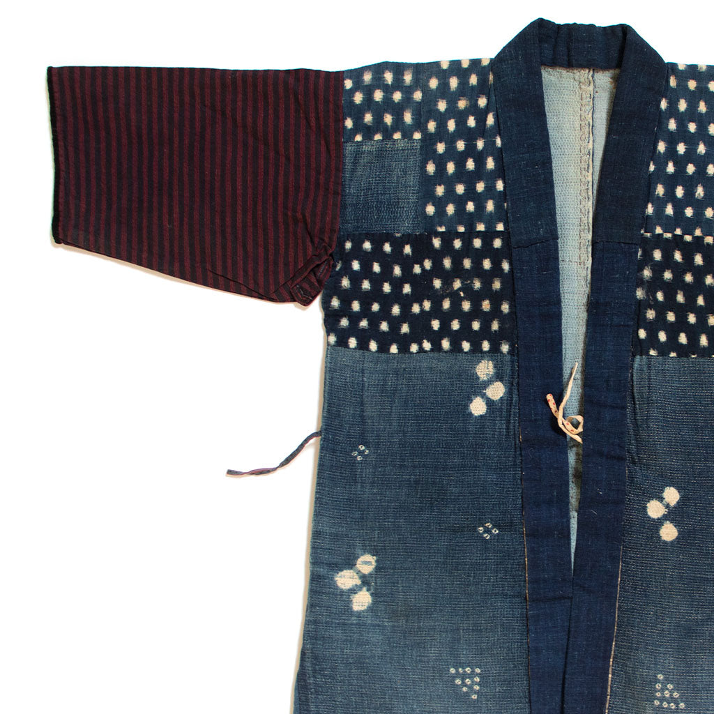 Boro, Kasuri, and Shibori, Sashiko Hand Quilted Indigo Cotton Coat