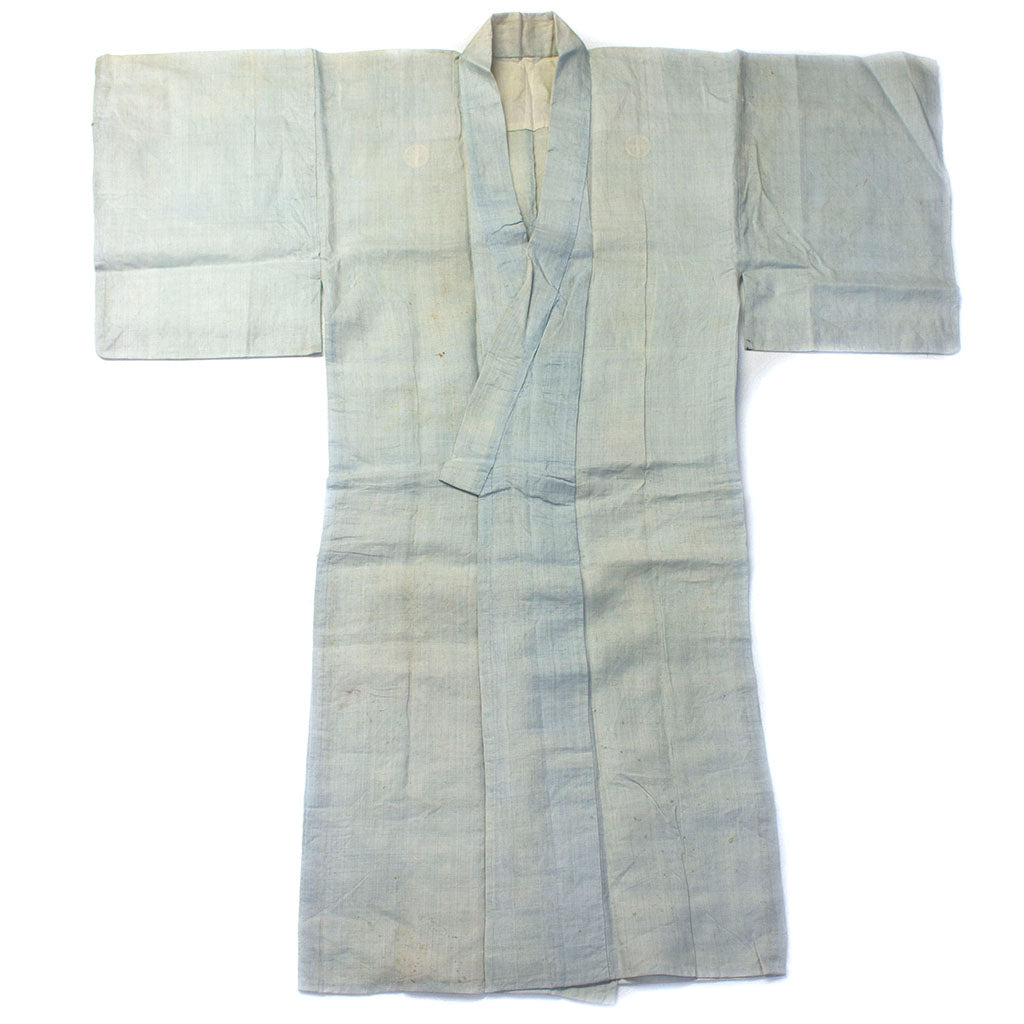 Light Blue Mens Asa Hemp Kimono w/ Family Crest – Shibui Japanese ...