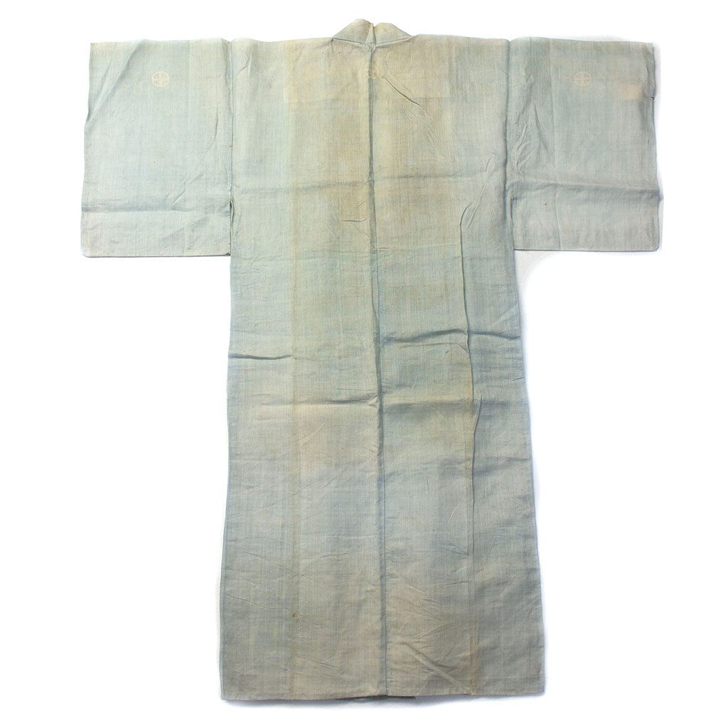 Light Blue Mens Asa Hemp Kimono w/ Family Crest – Shibui Japanese ...