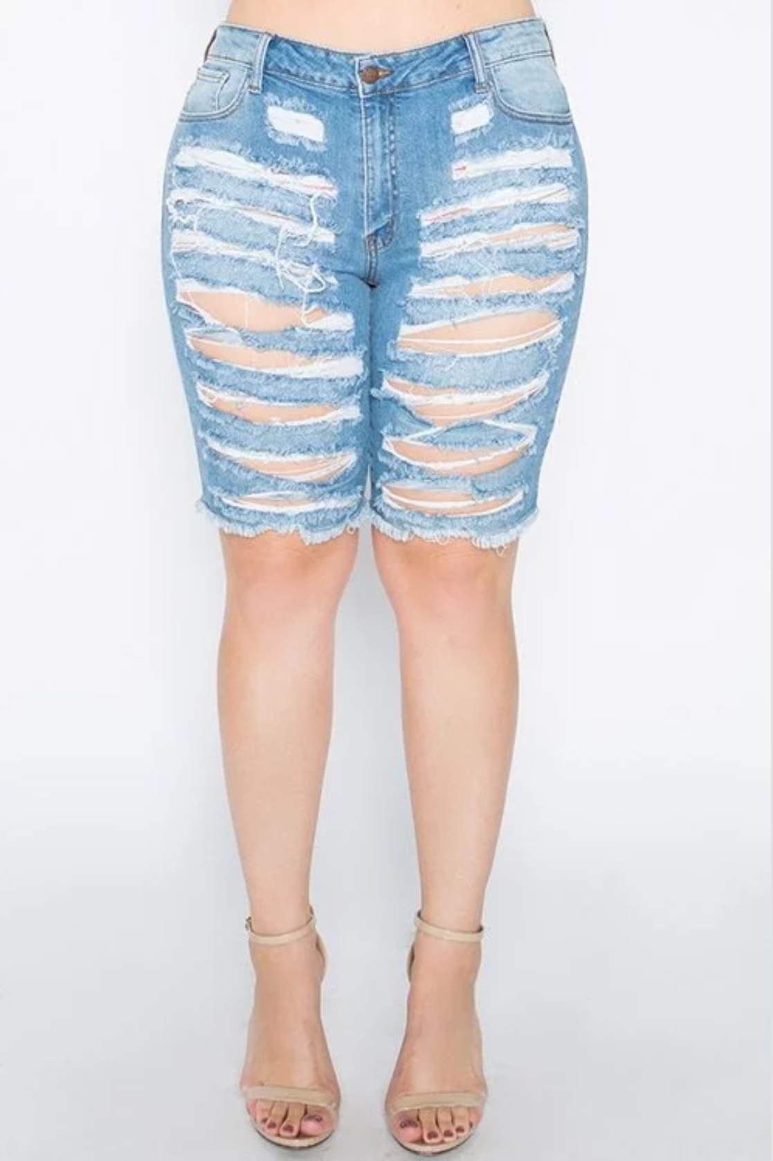 plus size denim bermuda shorts