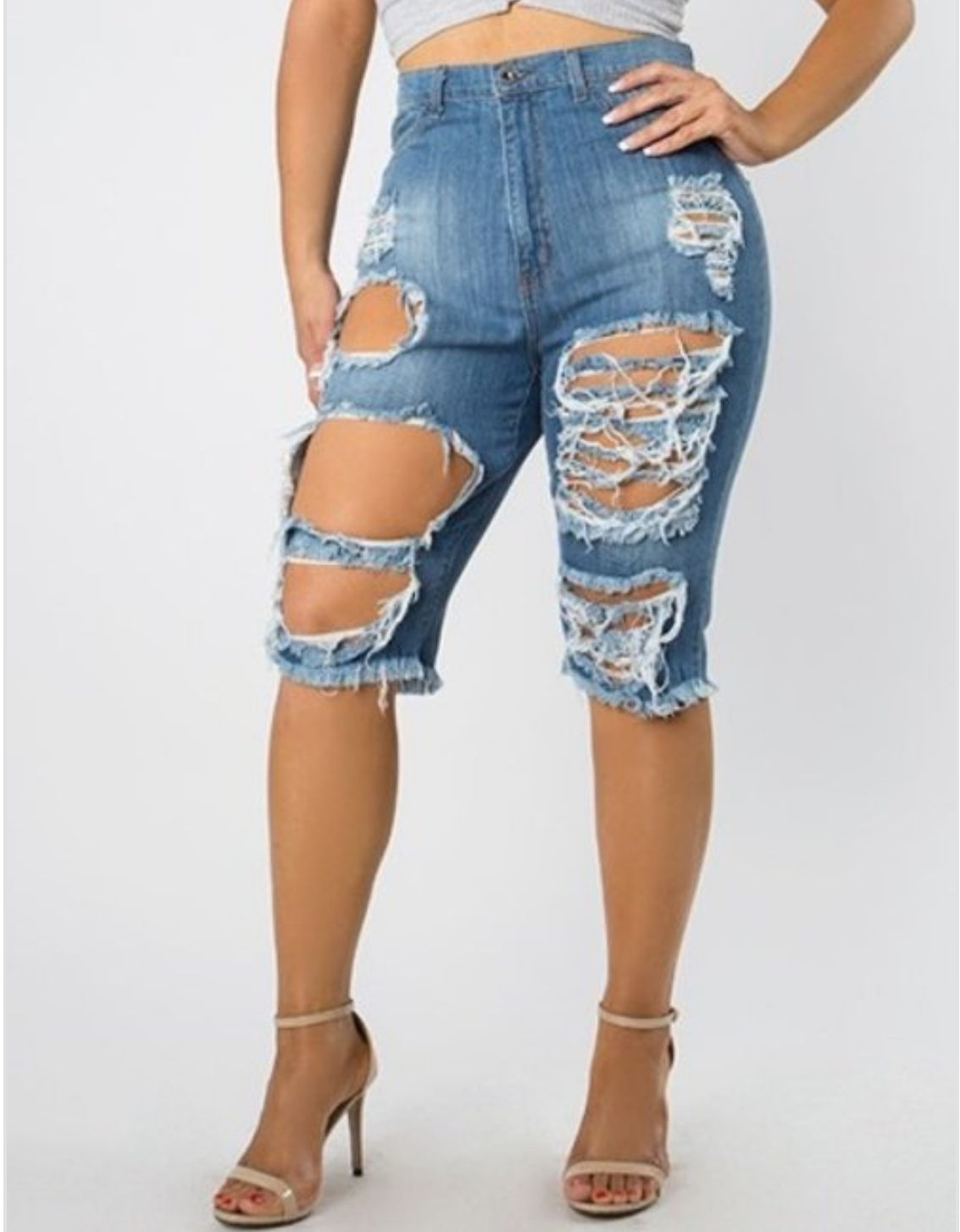 womens plus denim shorts