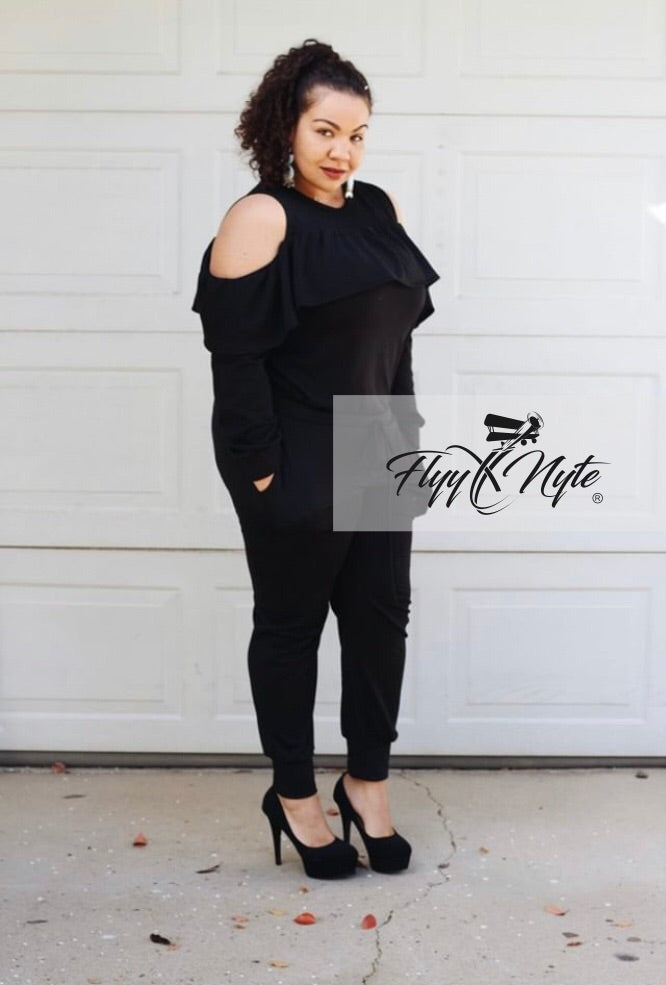 2 piece black pants set