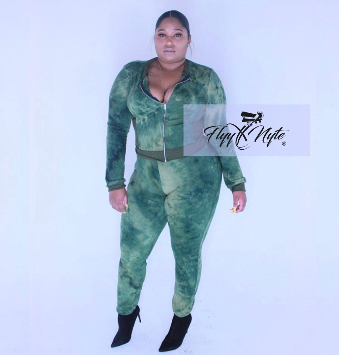 plus size tie dye 2 piece set