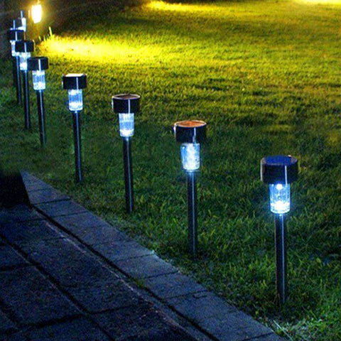 10pc Led Solar Power Garden Lamp Outdoor Yard Lights Walkway Path Landscape Whit Outdoor Lighting Equipment Landscape Walkway Lights