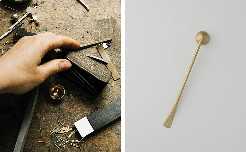 The Southern Wild Co Ferro Forma collaboration brass candle snuffer