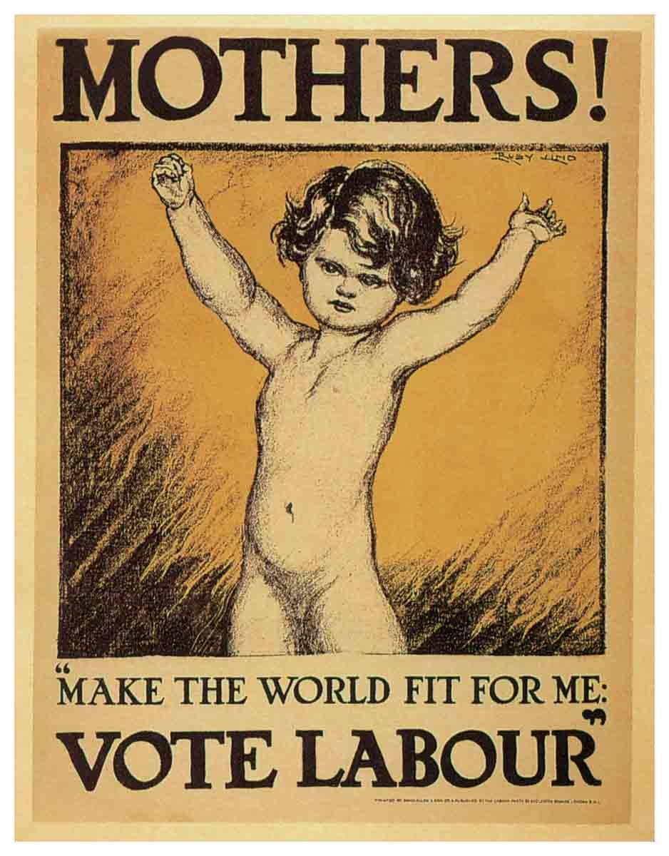 Mothers. Vote Labour,from the work by Ruby Lind, 1910. - Australian poster
