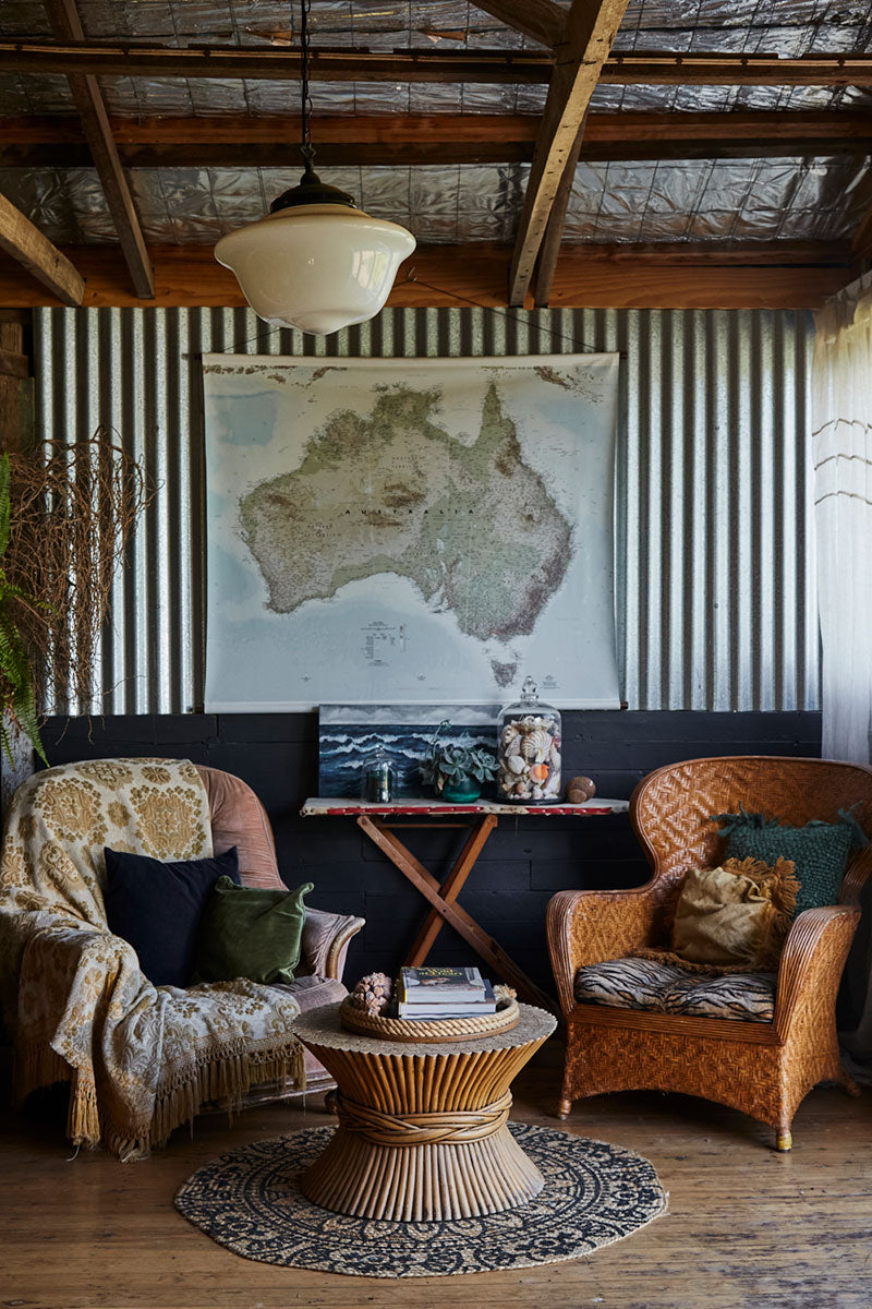 Vintage interior at Australian candle brand, Southern Wild Co's Shedquarters