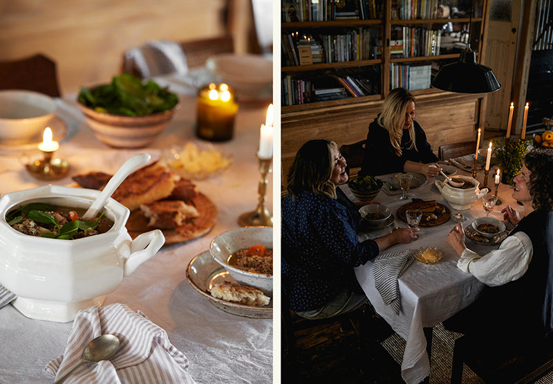 A rustic lunch in a vintage setting