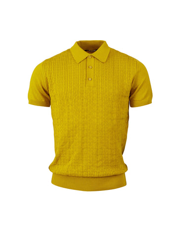 Mustard Knit Polo T-Shirt