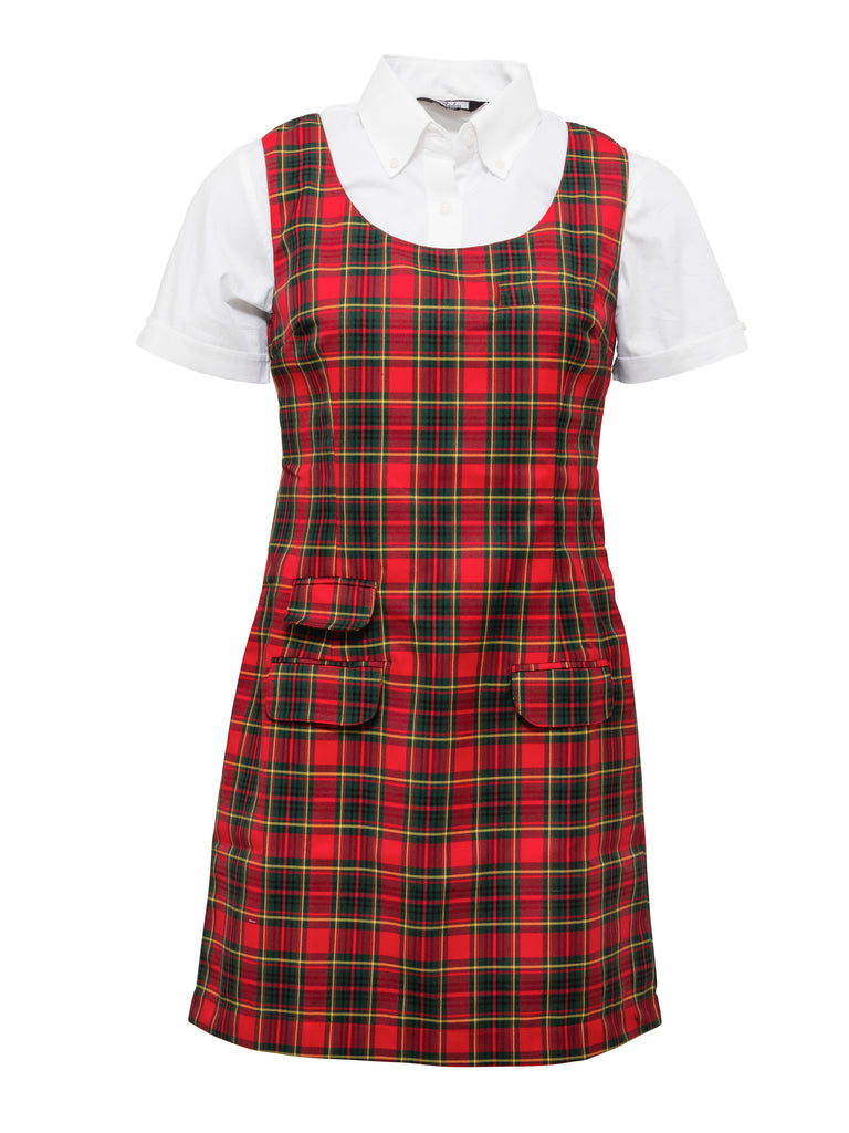 womens tartan pinafore dress