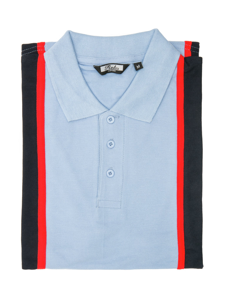 Mens Sky Blue Vintage Polo Shirt – Relco London