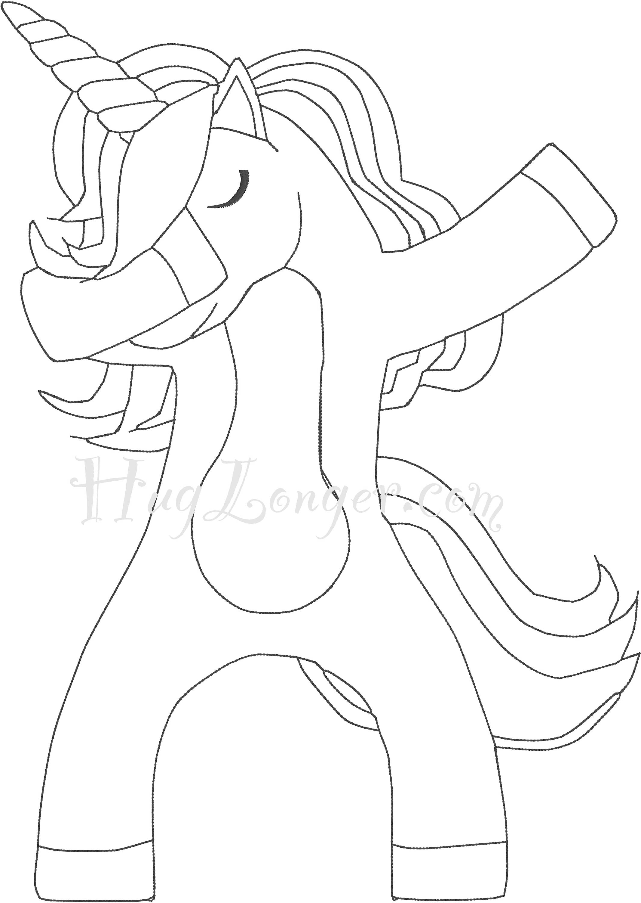Embroidered Line Art Unicorn HL2145 embroidery file
