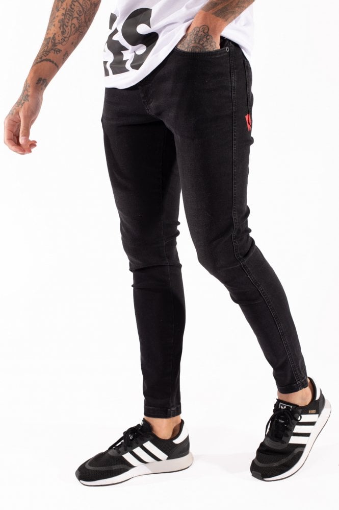 black super stretch skinny jeans